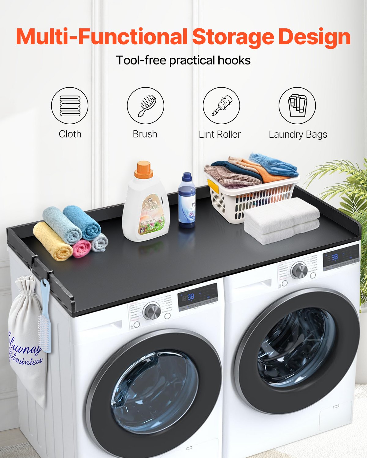 Washer Dryer Countertop, 54" X 27" Wooden Washer And Dryer Countertop, Water-Resistant Laundry Machine… image 2