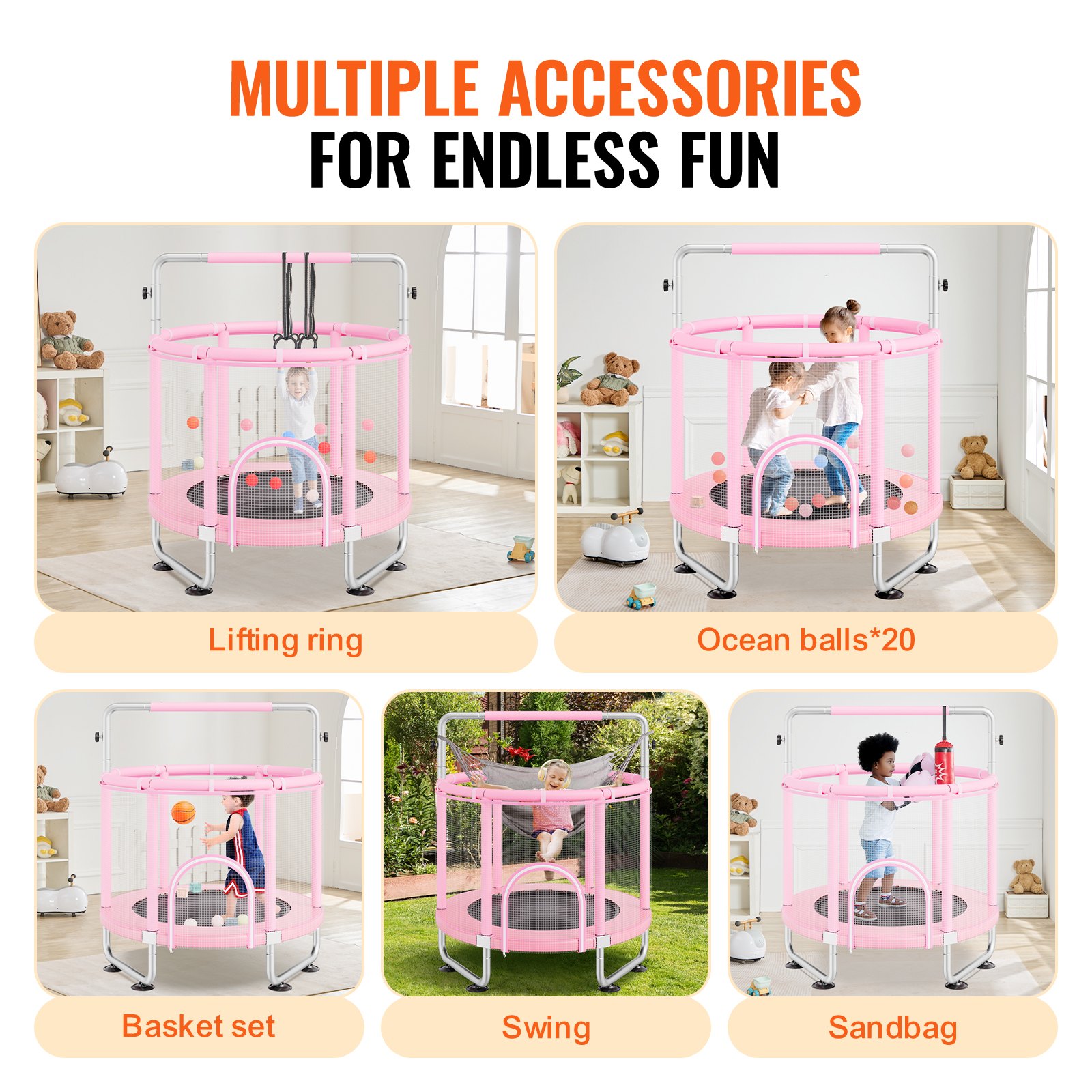 55" Kids Trampoline β 4.6FT Indoor Outdoor Trampoline β photo 5