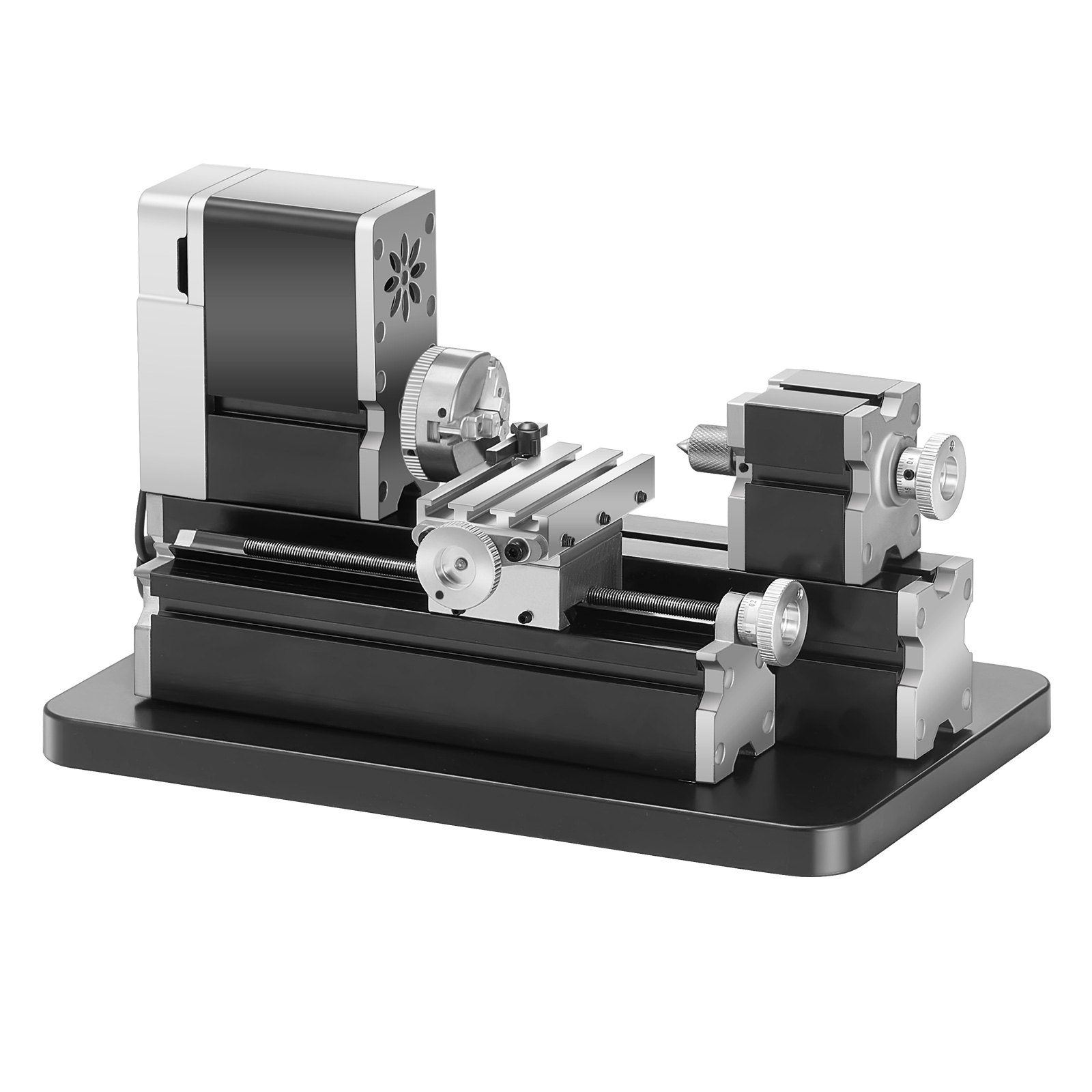 Didactical Mini Metal Lathe Machine, 2.76 X 5.12 In, 36W Power Metal Lathe, 20,000 RPM Speed, With 3-jaw Chuck, Aluminum Alloy Handwheel, For Processing Precision Parts Soft Metals Wood Plastics - Image 1
