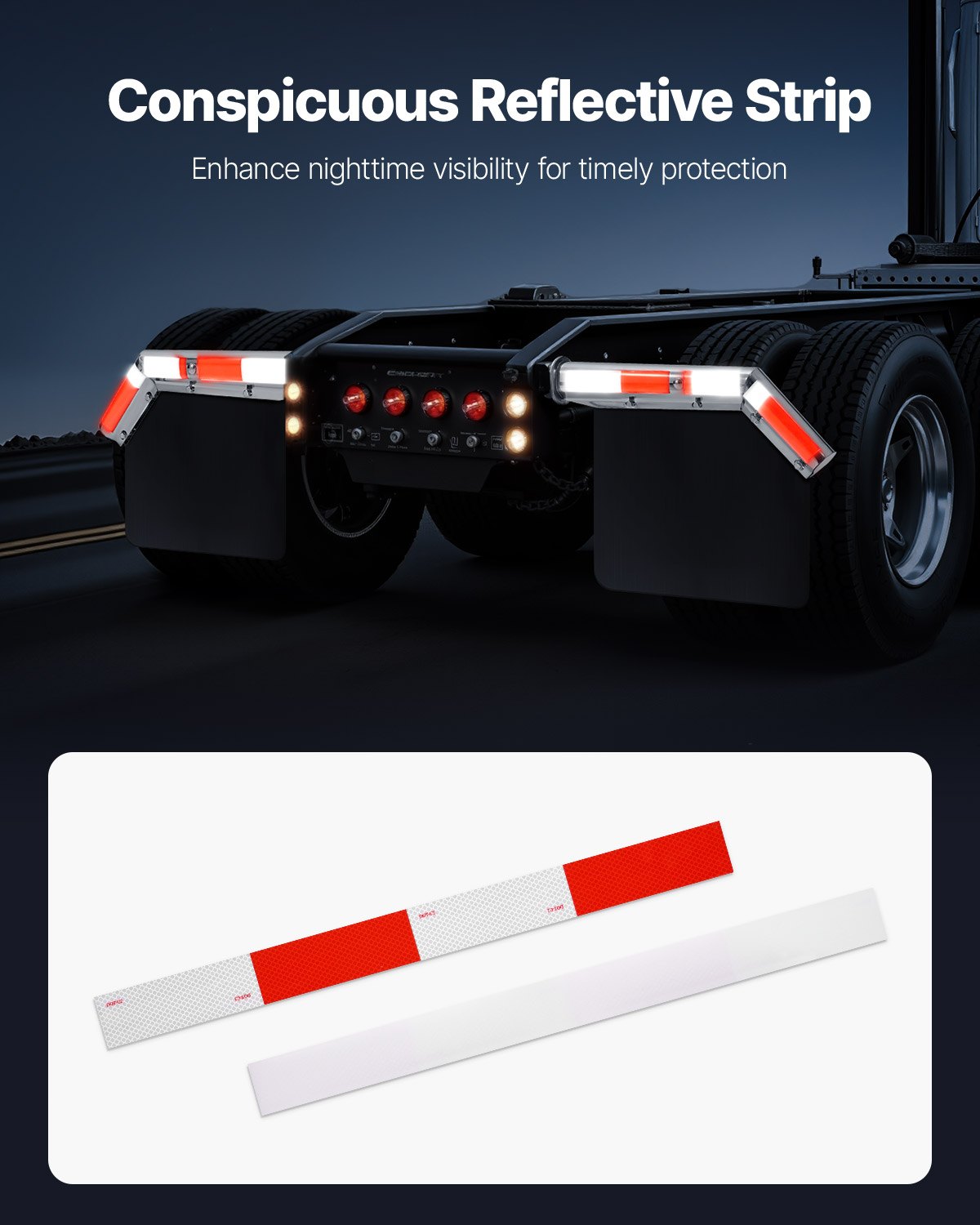 Top-down view of Vevor 1 pair mudflap hanger kit with hardware for semi trucks and commercial fleets