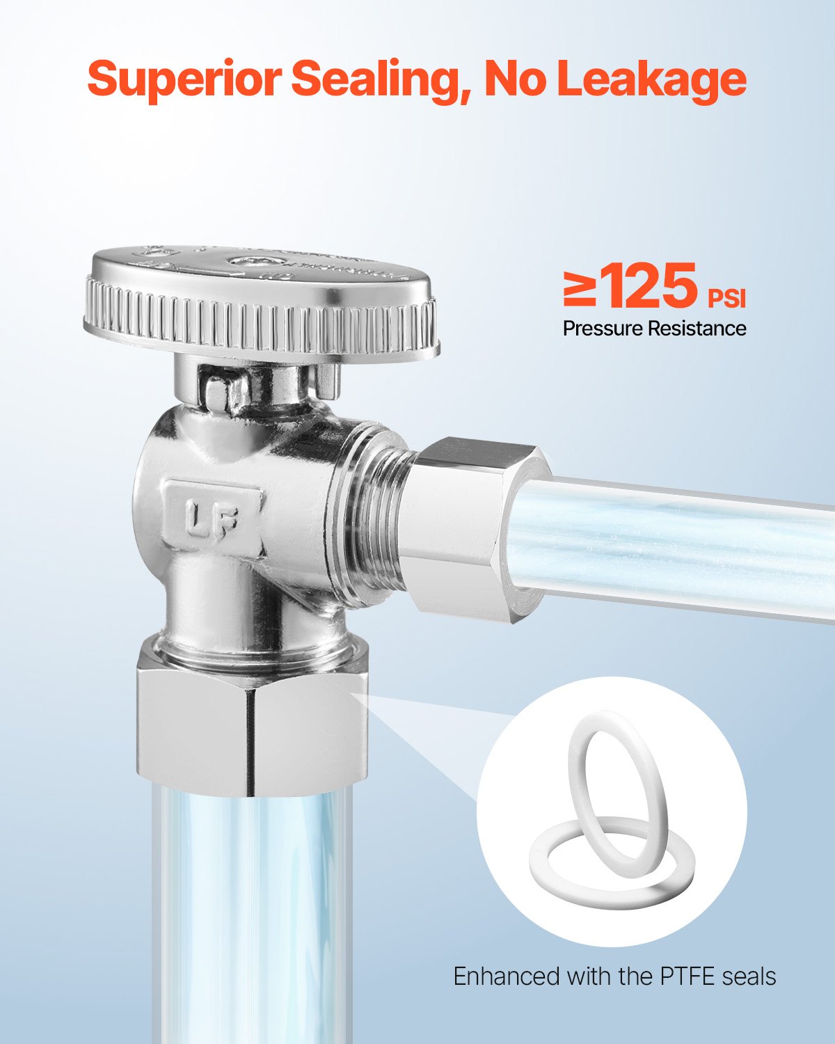 10-Pack Angle Stop Valve, 1-4 Turn Water Shut Off Valves, 1-2' Nominal 5-8' OD... 3