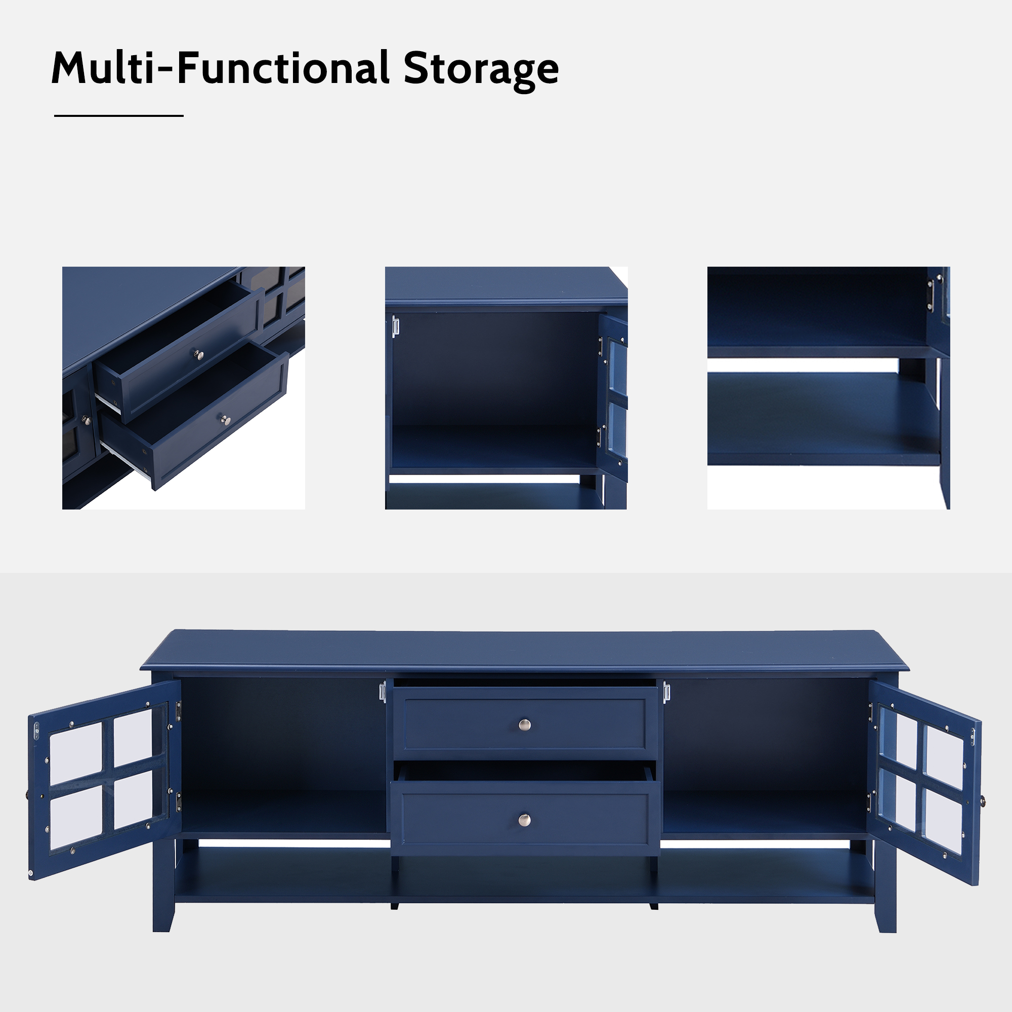 Blue MDF TV Stand, picture 4 of 4