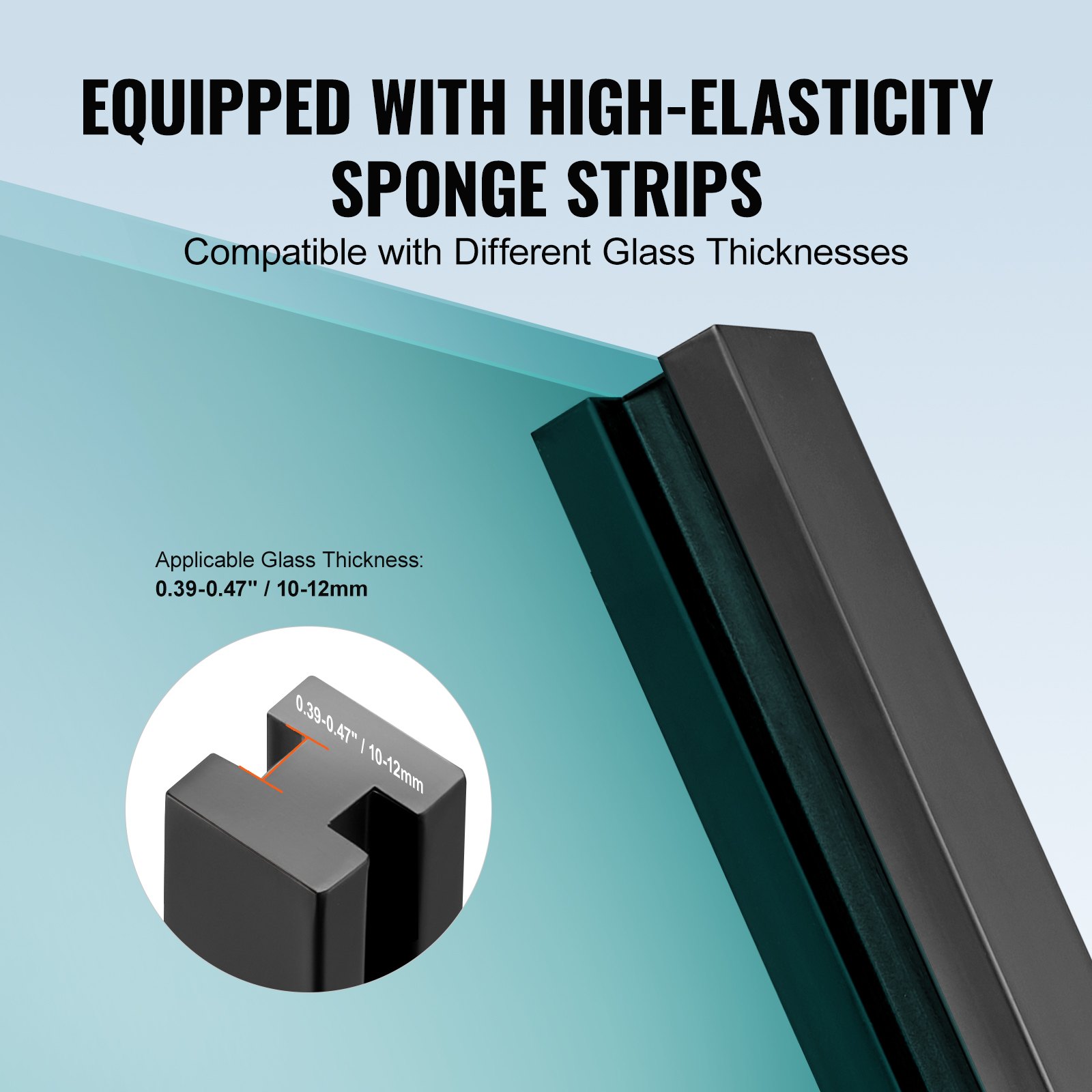 Glass Clamp, 41.34" Height Glass Railing Bracket For 0.39