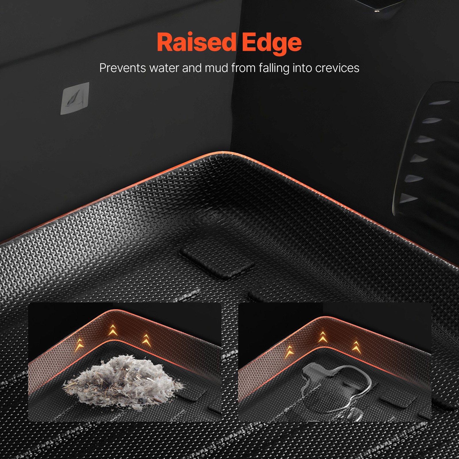 Vevor TPE cargo mat for 2015-2020 Suburban Yukon XL displayed flat showing custom contours