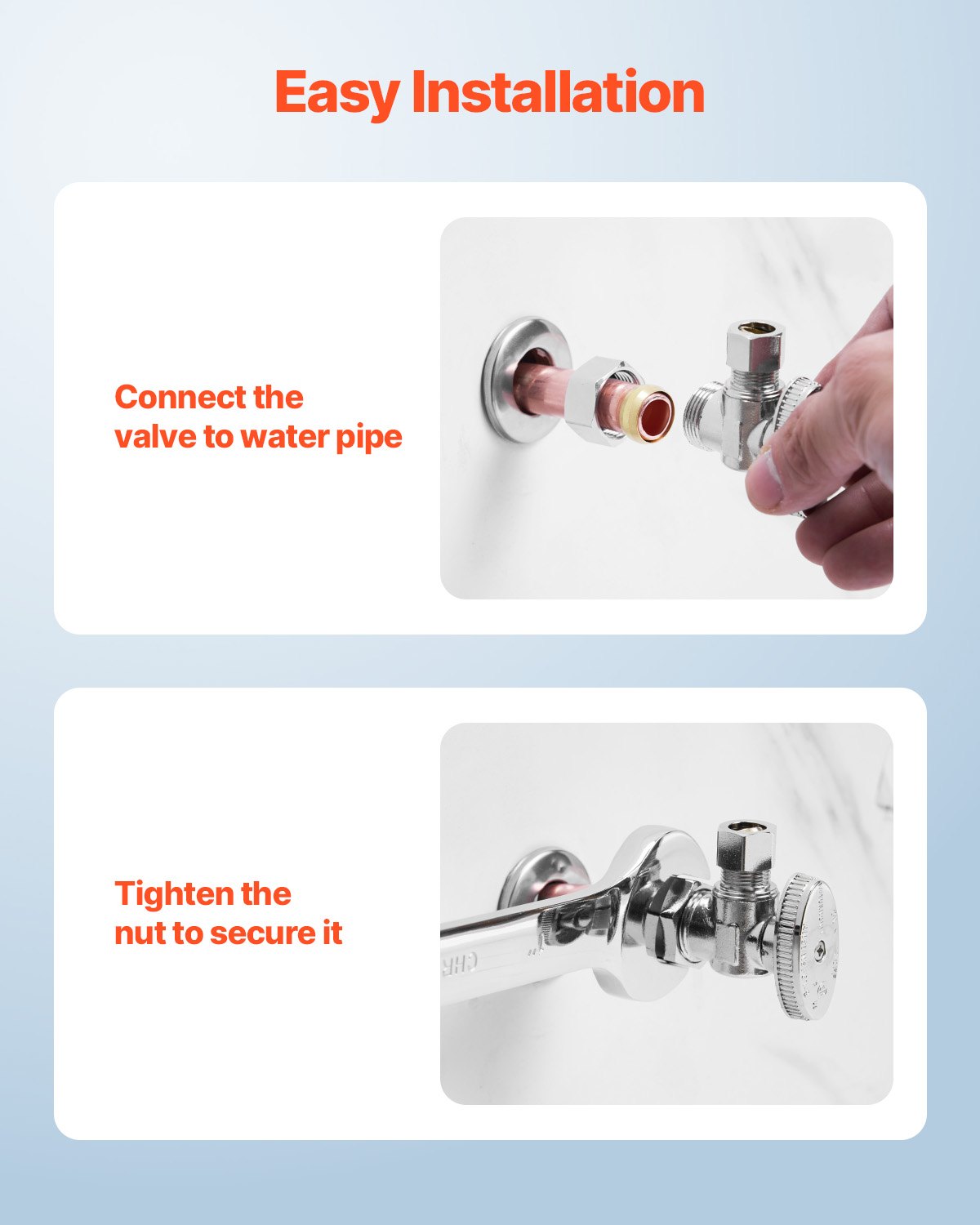 10-Pack Angle Stop Valve, 1-4 Turn Water Shut Off Valves, 1-2' Nominal 5-8' OD... 5