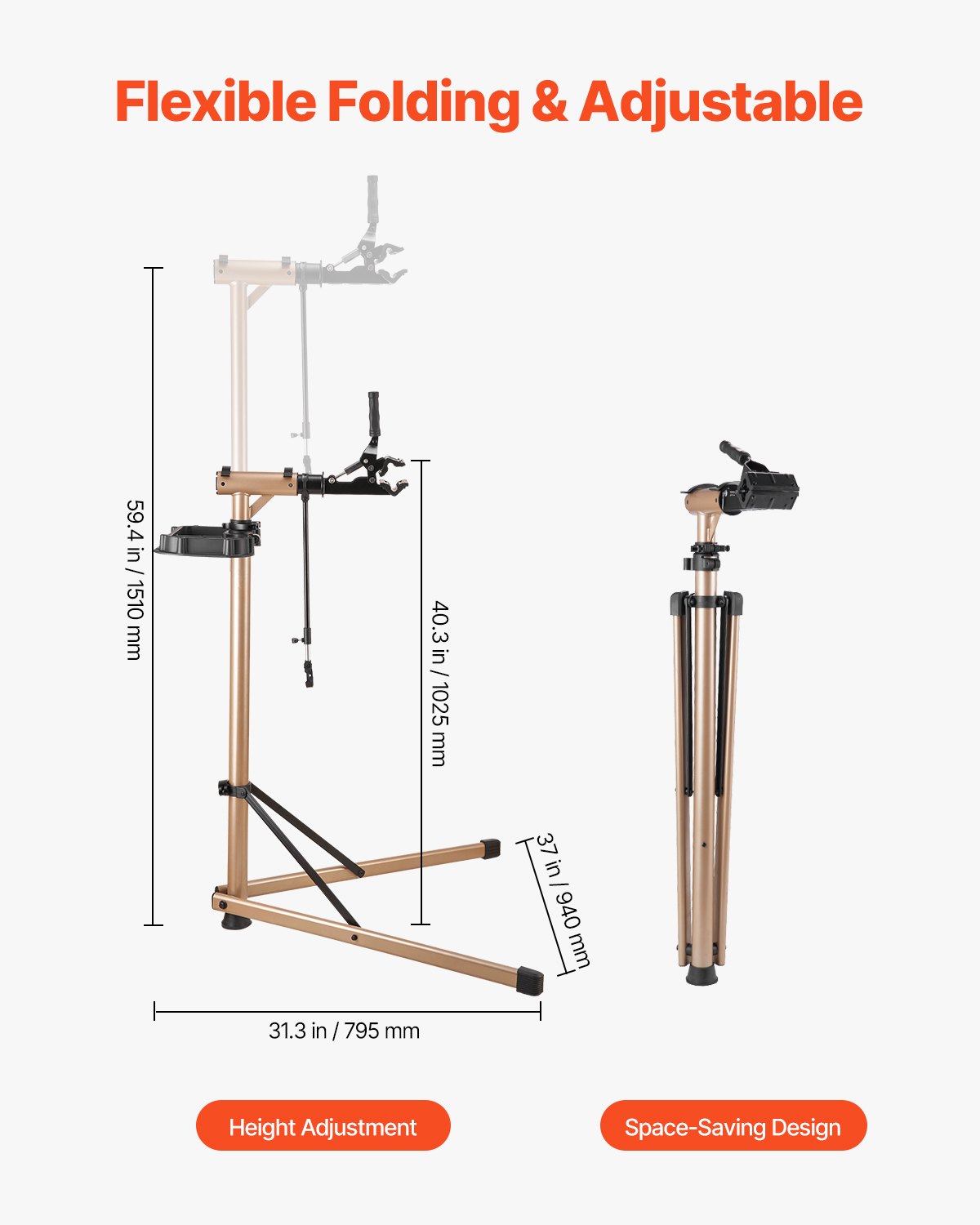 Bike Repair Stand — Max. 110 Lb Heavy-duty Bicycle Work Stand — photo 4