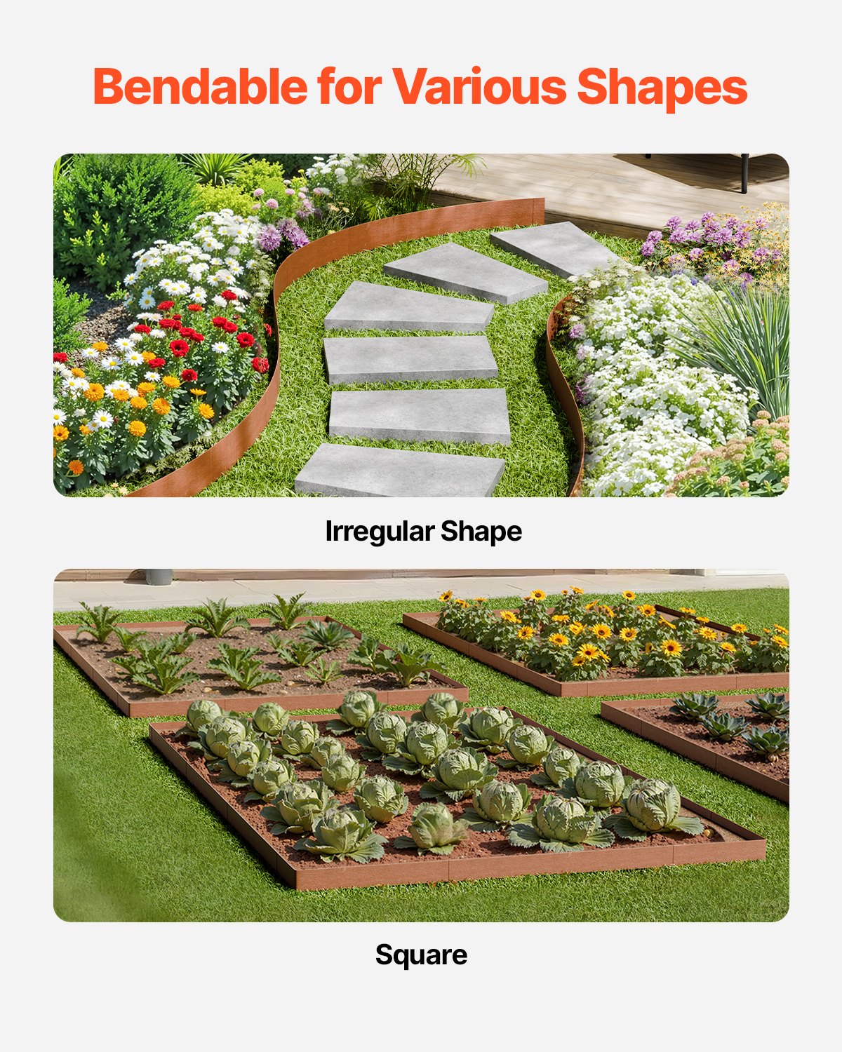 Steel Landscape Edging, 10 Packs 40 X 4.5 In Weather-Resistant & Pre-Rust Metal Landscape Edging… image 4