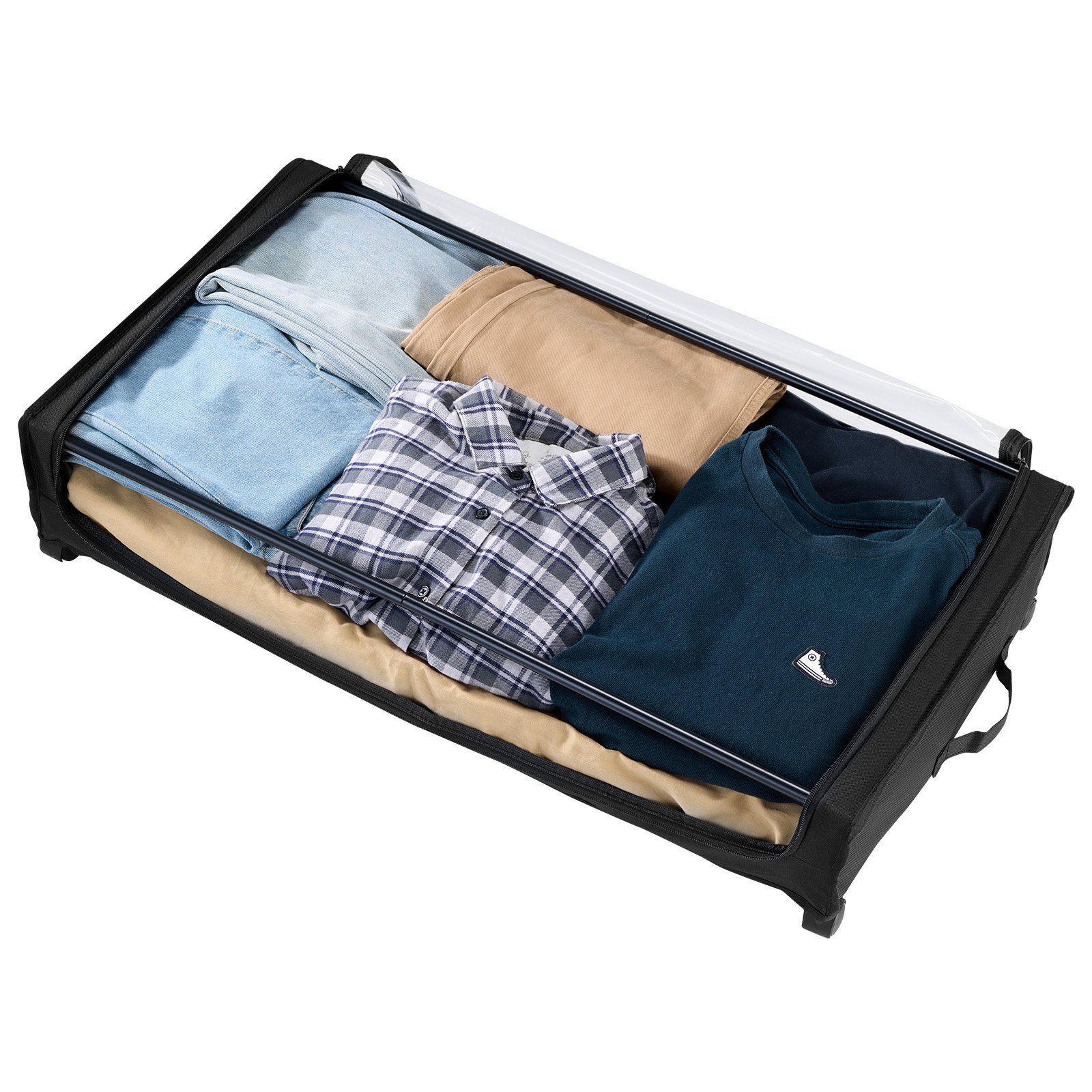 Under Bed Storage With Wheels, 30.3 X 18.5 6.8 Inch, Underbed Containers Clear Lid, Shoe