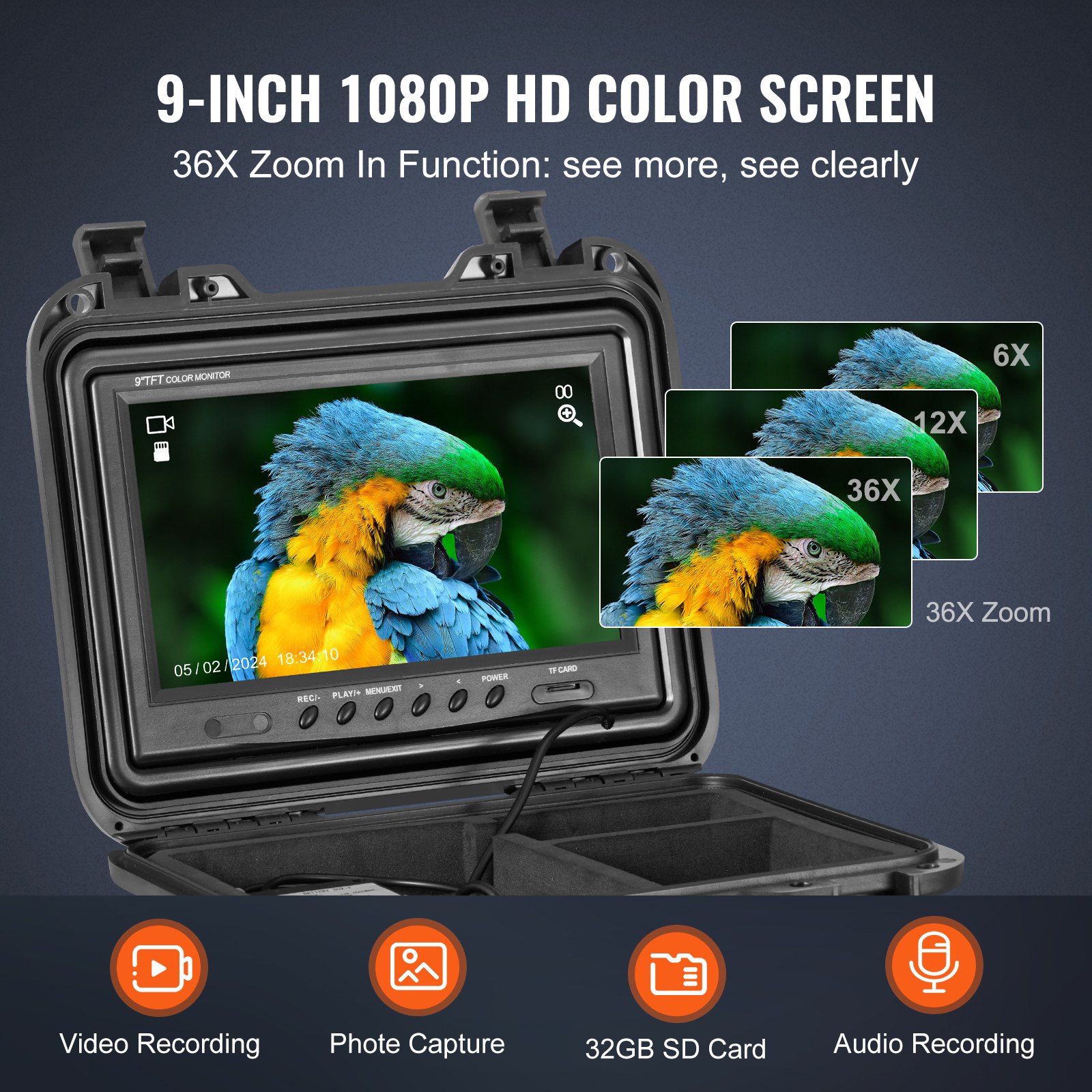 Sewer Camera, 98 Ft/30m, Self-Leveling Drain Inspection Camera With 9" 1080P HD... 3