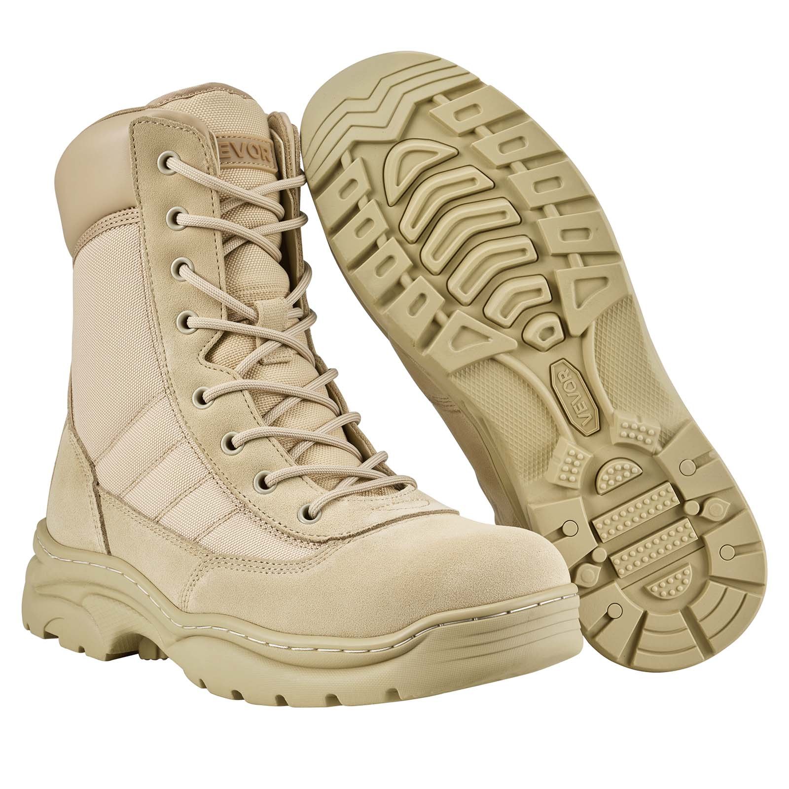 Men’s Military Tactical Boots, 8 Inch Combat Hiking Work Boots, Lightweight & Br