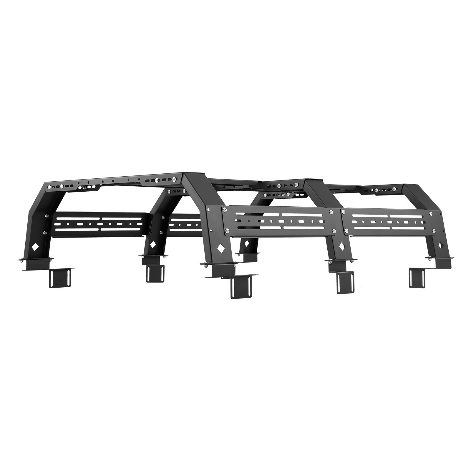 Overland Truck Bed Rack, 51.2-65.4 In Width, Adjustable Overland Bed Cargo Rack With Sidebar, 900 Lbs Static Capacity, Compatible With Mid-Size Trucks Tacoma/Ranger/Gladiator JT/Colorado/Canyon