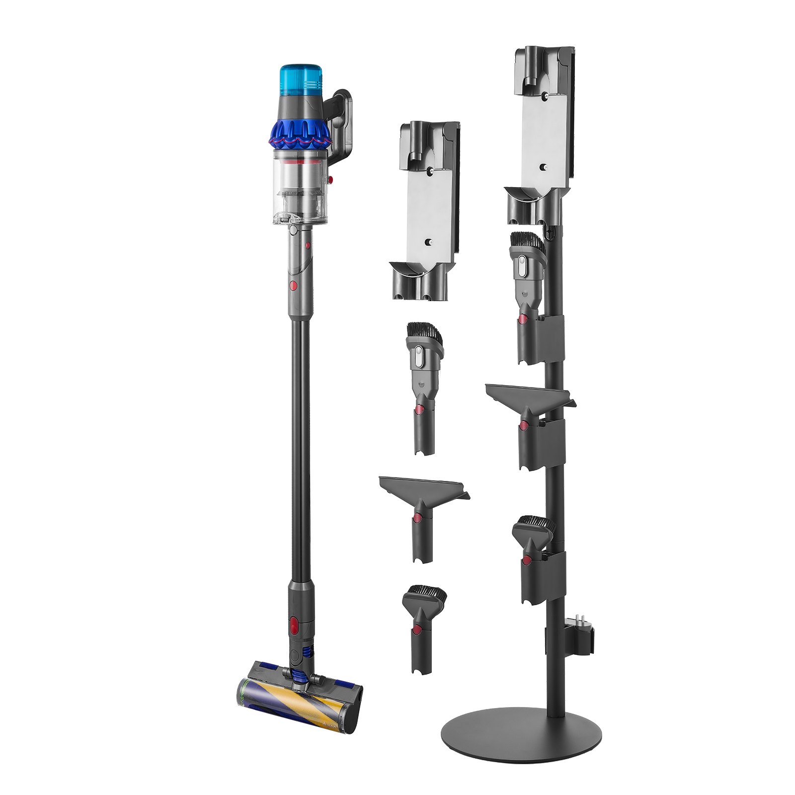 Vacuum Stand, Compatible With V7 V8 V10 V11 V12 V15 Series Upright Vacuum Cleaners & Accessories, Stable Vacuum Stand Holder With 4 Anti-slip Pads And 3 Clips For Storing 6 Brush Heads - Image 1
