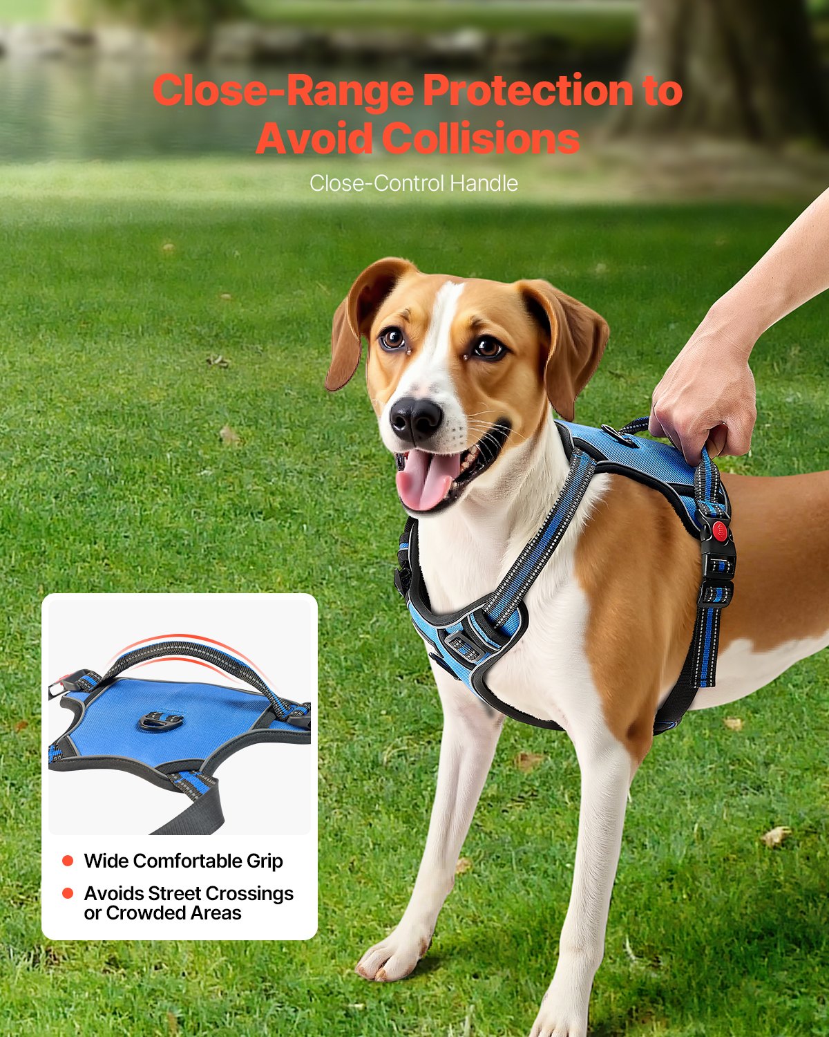 Dog Harness For Large Dogs, No Pull Adjustable Dog Vest Pet Harness, With 5ft Leash, Handle, Metal Rings, Buckles,… - 5