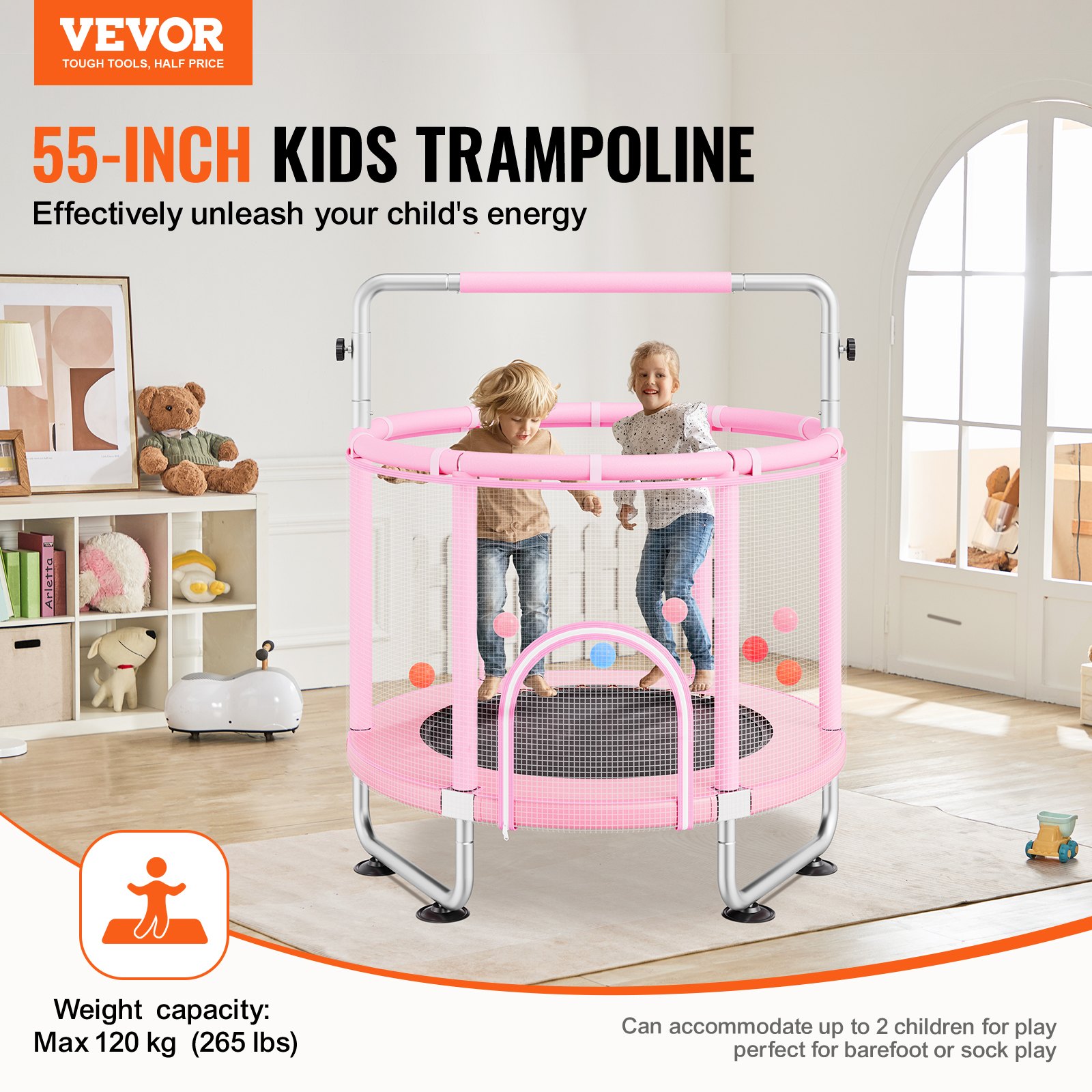 55" Kids Trampoline β 4.6FT Indoor Outdoor Trampoline β photo 2