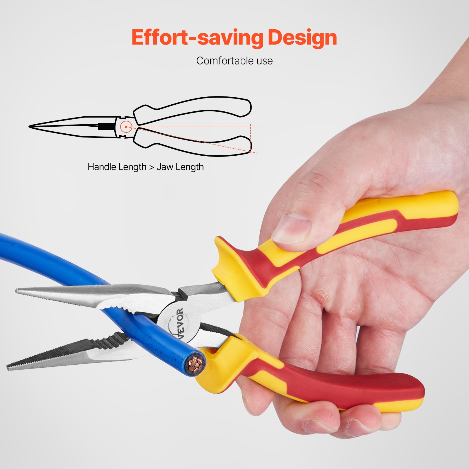 2-Piece Needle Nose Pliers, 8 In Long Needle Nose Plier And 6 In Small Needle Nose Plier, 45 Steel And TPR Handle,… - 5