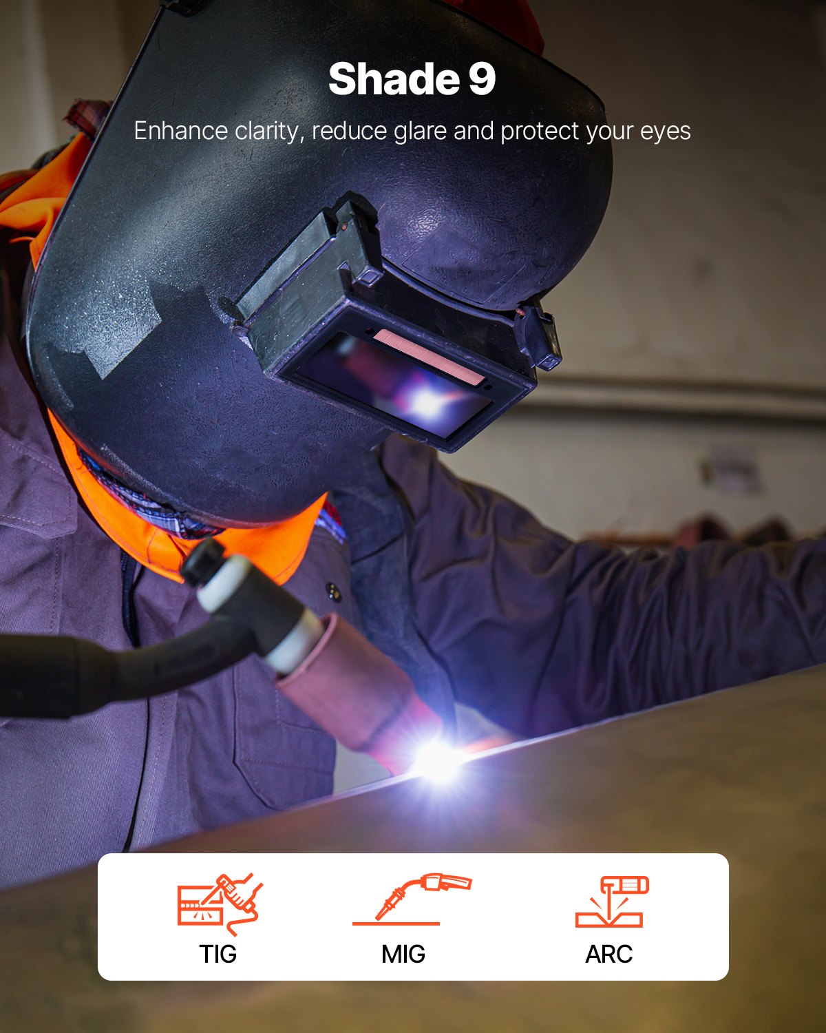 Auto Darkening Welding Lens 4.25" X 2", Shade 9 True Color Welding Lens With Dual Arc Sensors & Gold Coating, Compatible With Most Welding Helmets For TIG, MIG, MMA, ARC Applications