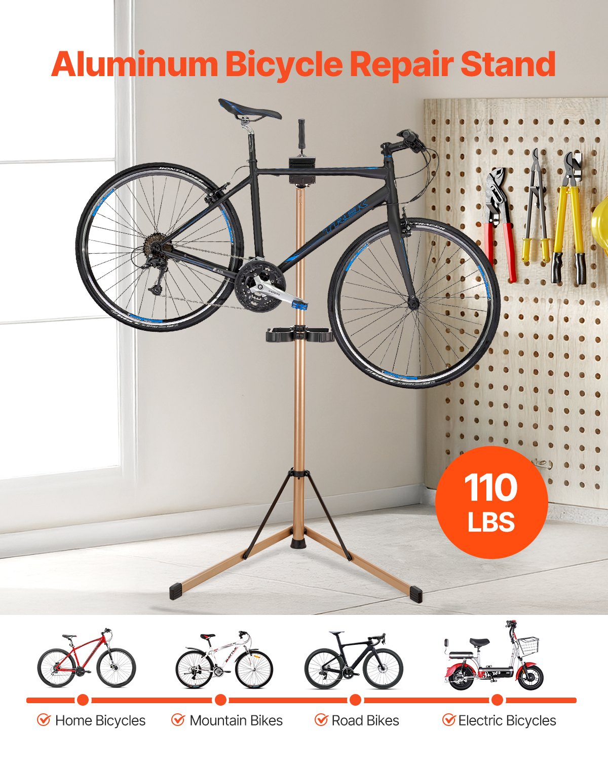 Bike Repair Stand — Max. 110 Lb Heavy-duty Bicycle Work Stand — photo 5