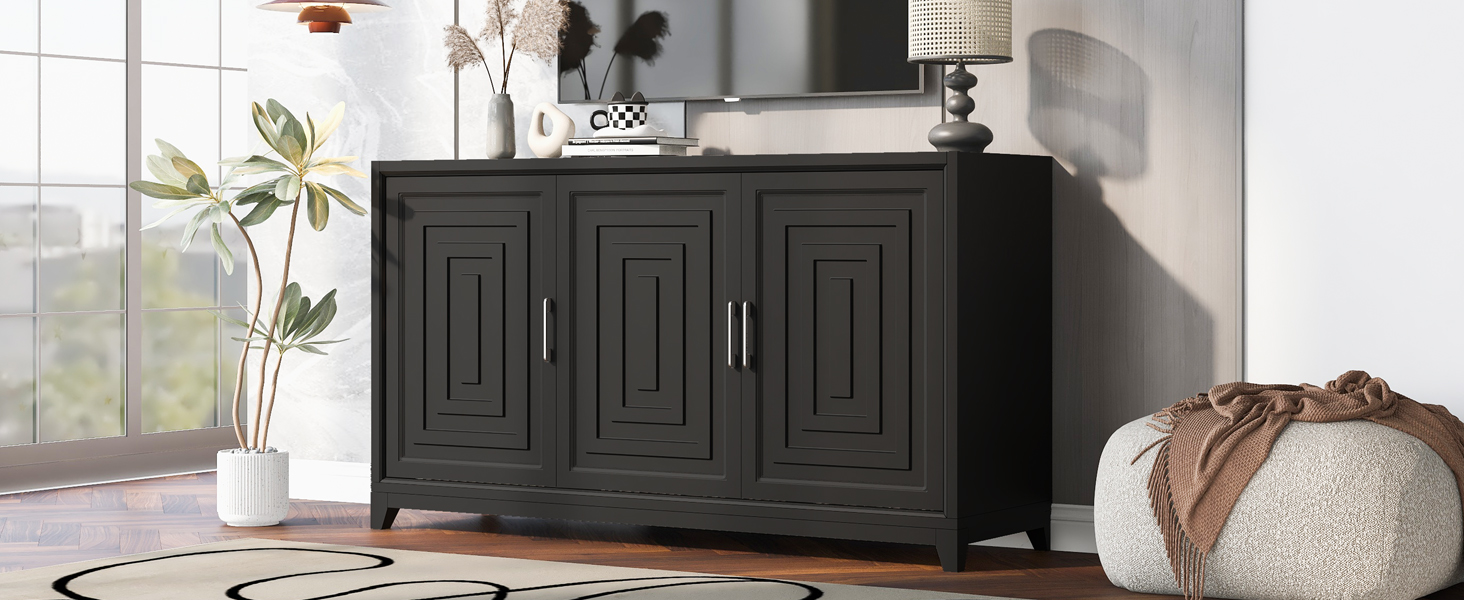 VIBE HAUS TV Stand For TVs Up To 65 Inches, Modern Entertainment Center Media Console Cabinet With 2 Spacious Storage Space, Solid Wood Legs For Living Room E25fbd51 6be2 499e A22b 7749042f6226