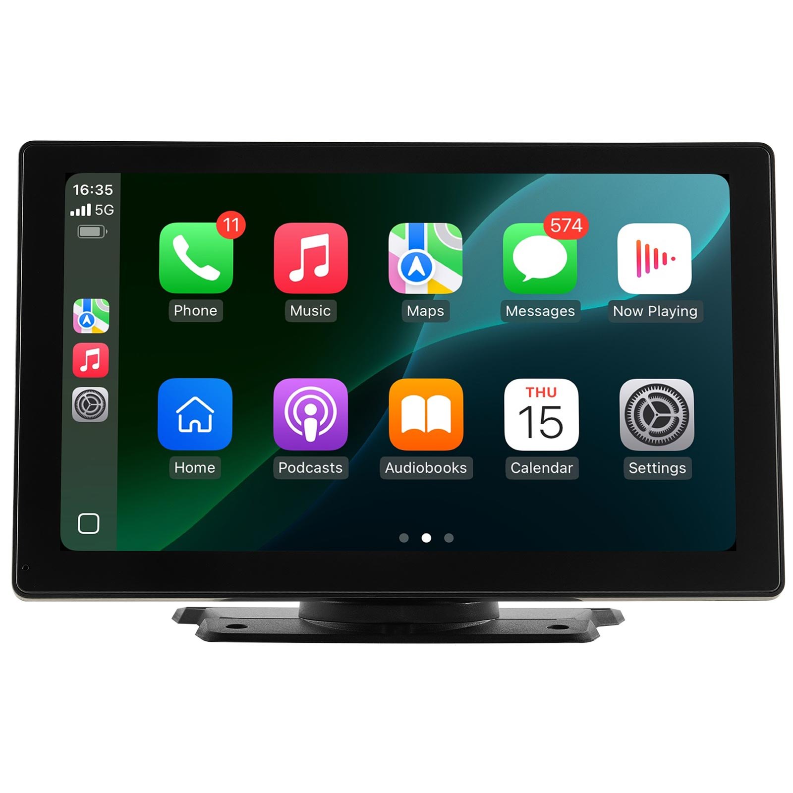Wireless Car Stereo, 9-Inch HD Portable Radio Touch Screen With Apple CarPlay And Android Auto, CarPlay Screen With Front & Backup Cameras, Voice Control, Mirror Link, Bluetooth, GPS Navigation - Image 1
