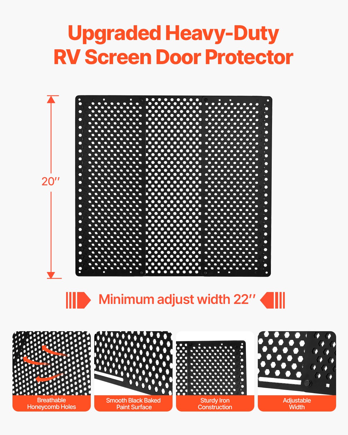 RV Screen Door Protector, Adjusts From 22 To 31.5 Inch, Adjustable Door Grille, Easy To Install, Reinforced… - 3