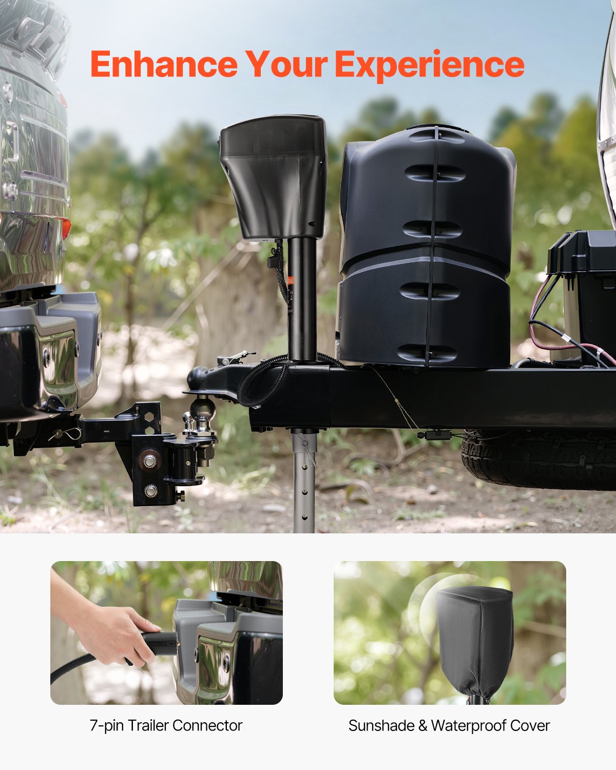 Electric Trailer Jack, , Heavy Duty RV Electric Power Tongue Jack With 7-pin Connector, Manual Crank Handle &… - 6