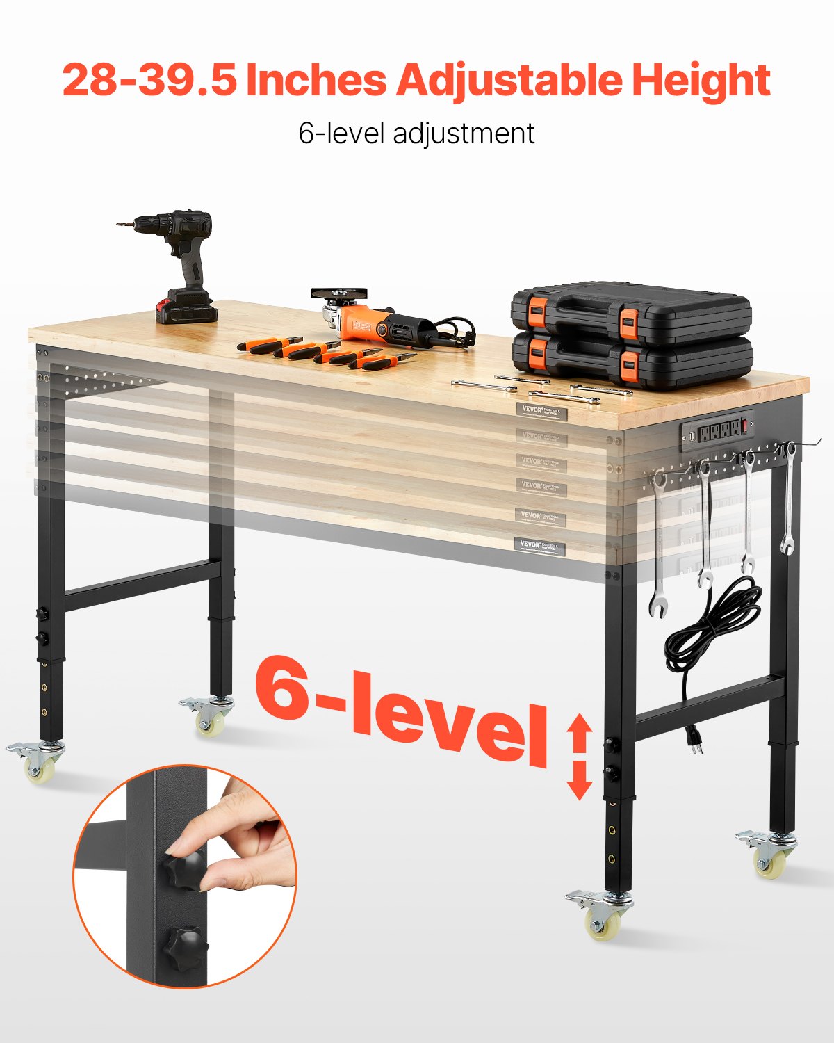 60-Inch Adjustable Workbench β 2000 Lbs Load β photo 3