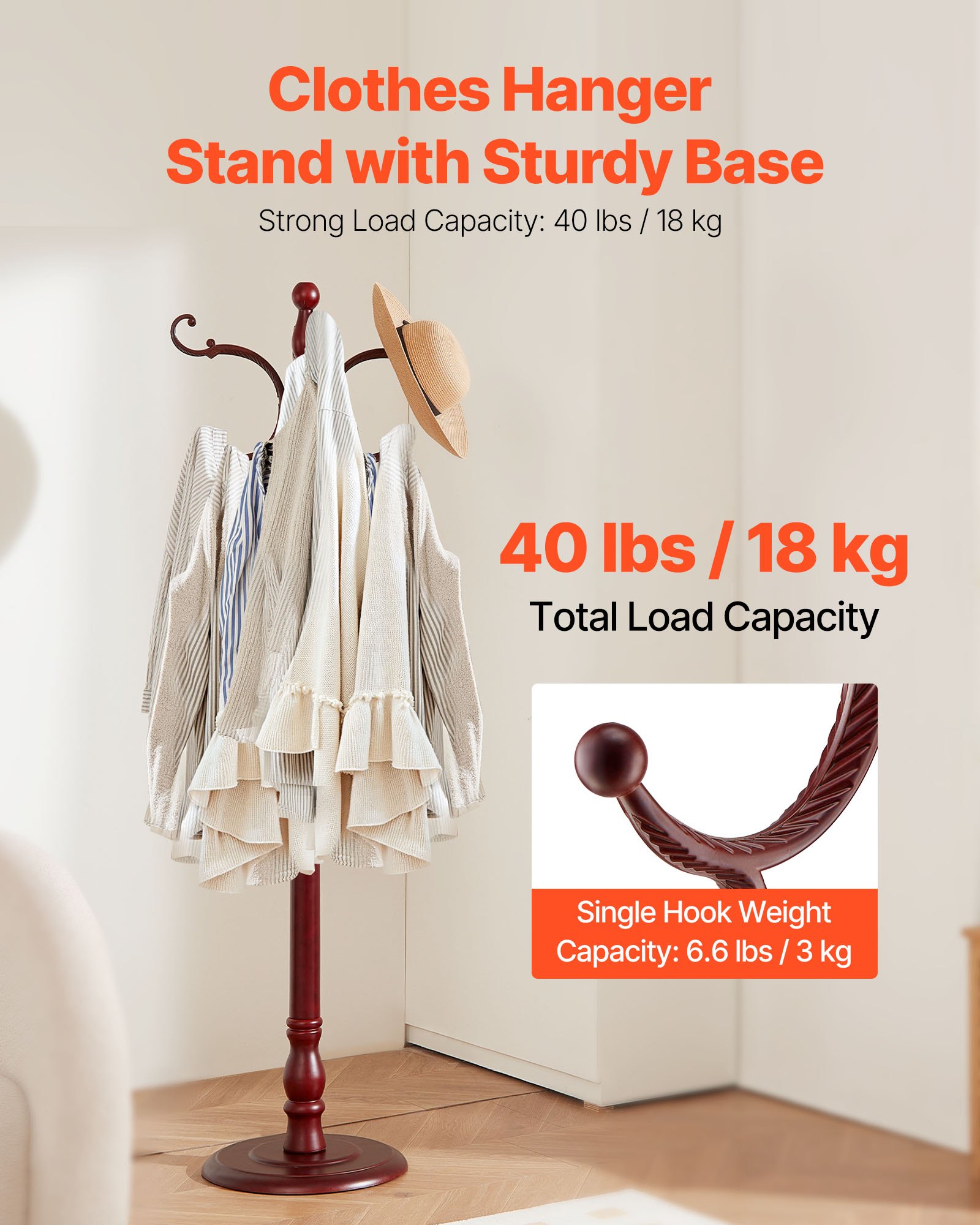 Wooden Coat Rack Stand, picture 3 of 4