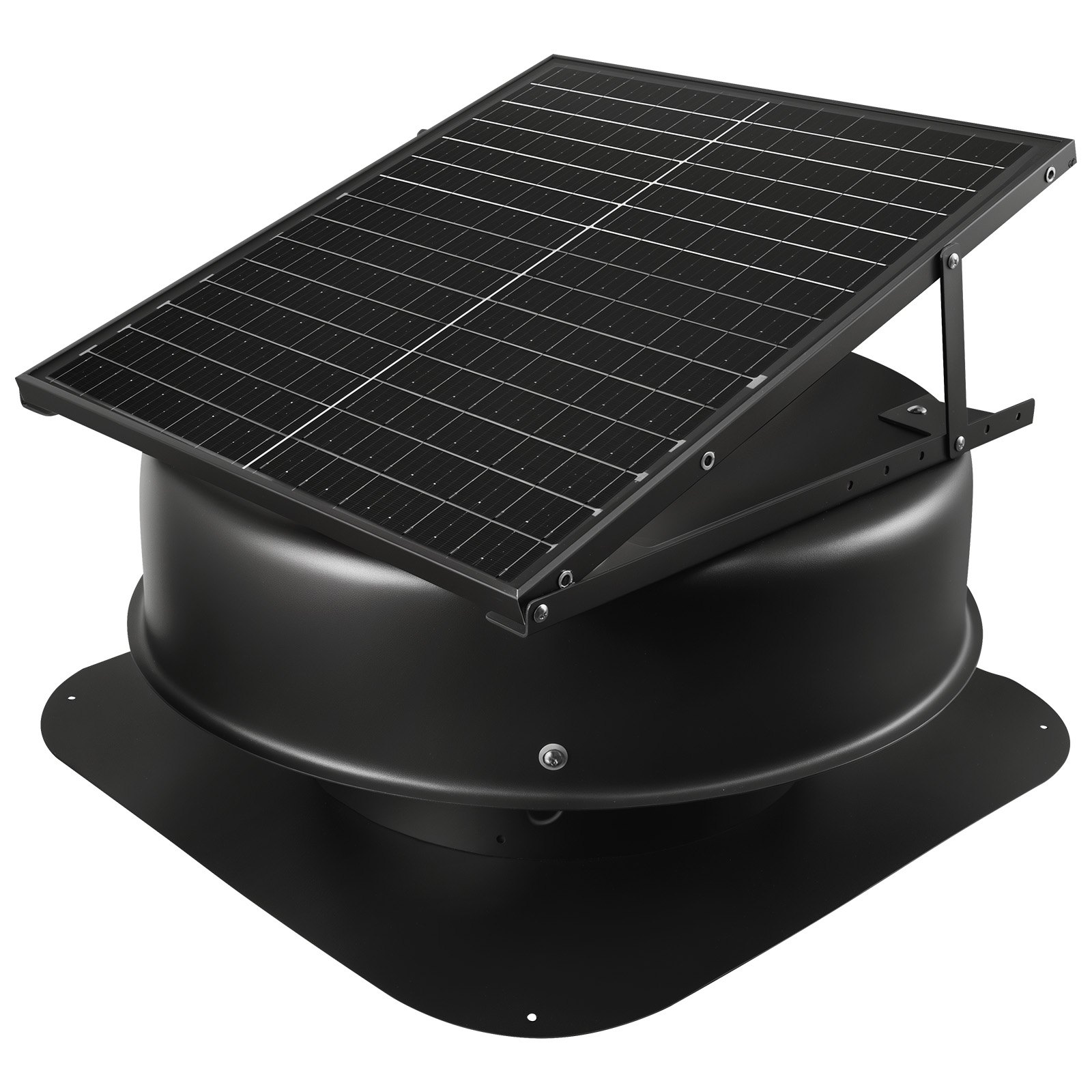 Roof Attic Exhaust Fan, 50W Smart Solar Roof Ventilation Fan With Thermostat, Remote Control, 3000 CFM Airflow Built-in Smoke Sensor With Auto Stop For Cooling And Dehumidification - Image 1