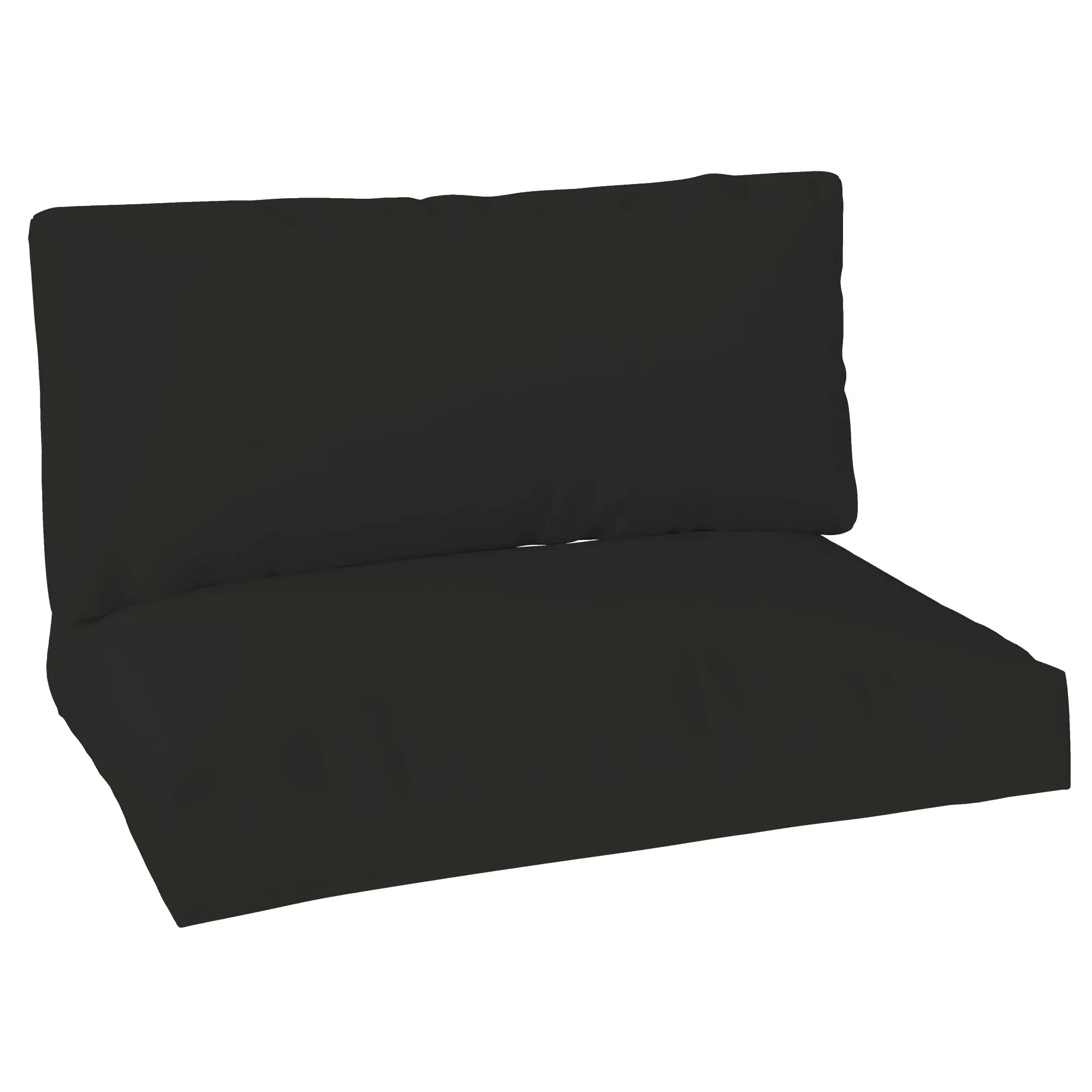 Two Piece Seat Pallet And Back Cushions - Black