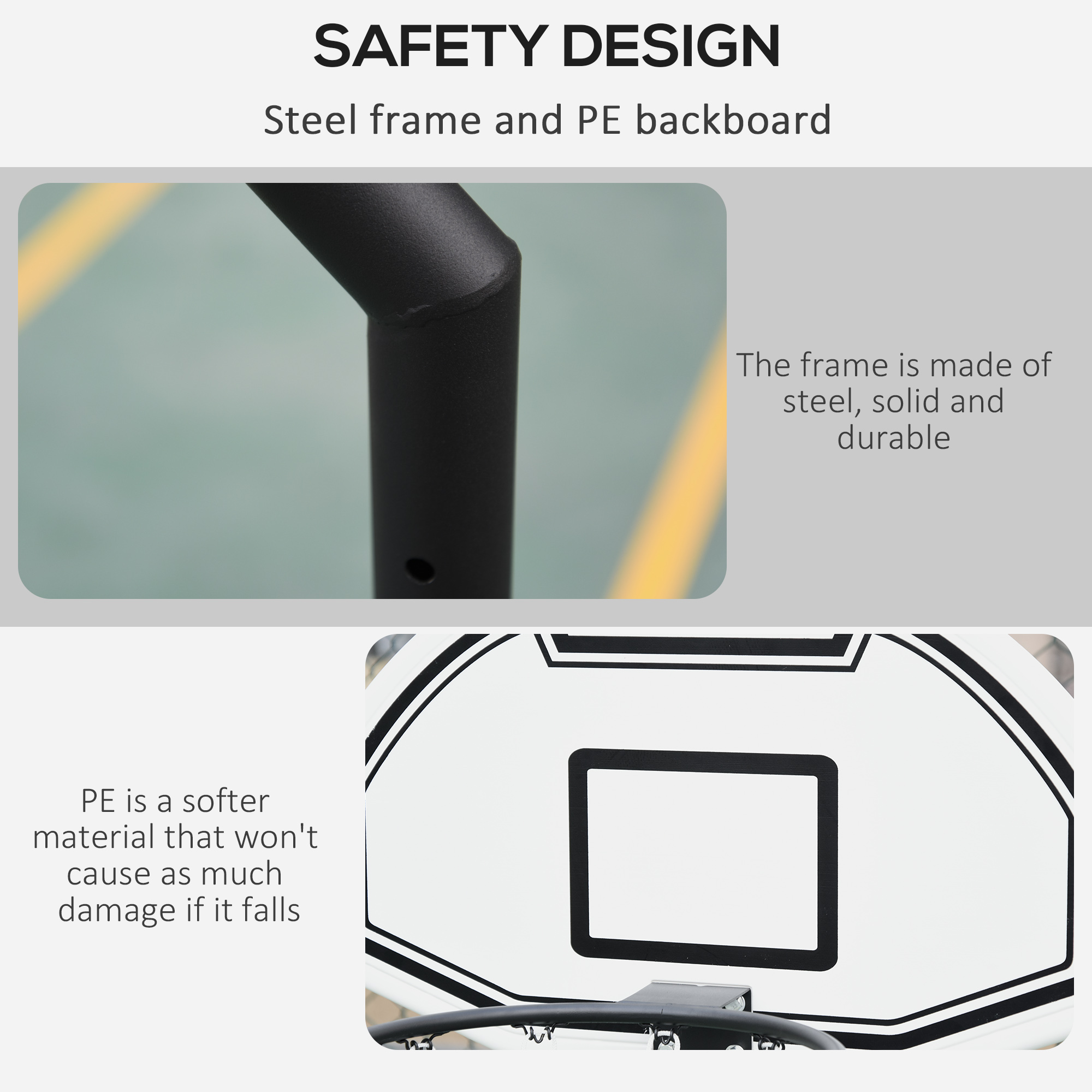 94-123cm Adjustable Height Basketball Hoop And Stand