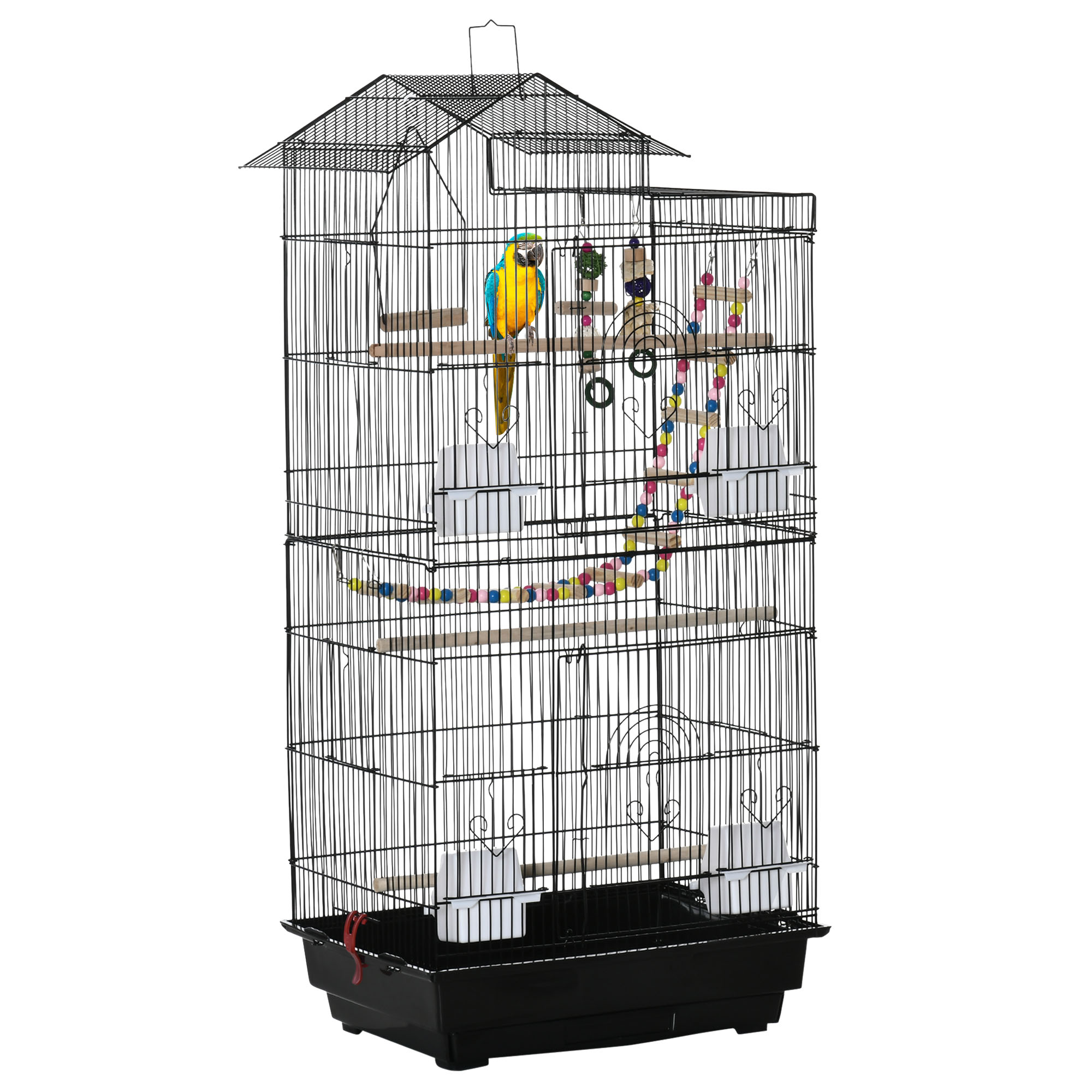 PawHut Bird Cage For Budgies, Finches, Canaries W/ Accessories, Toys, Tray - Image 1
