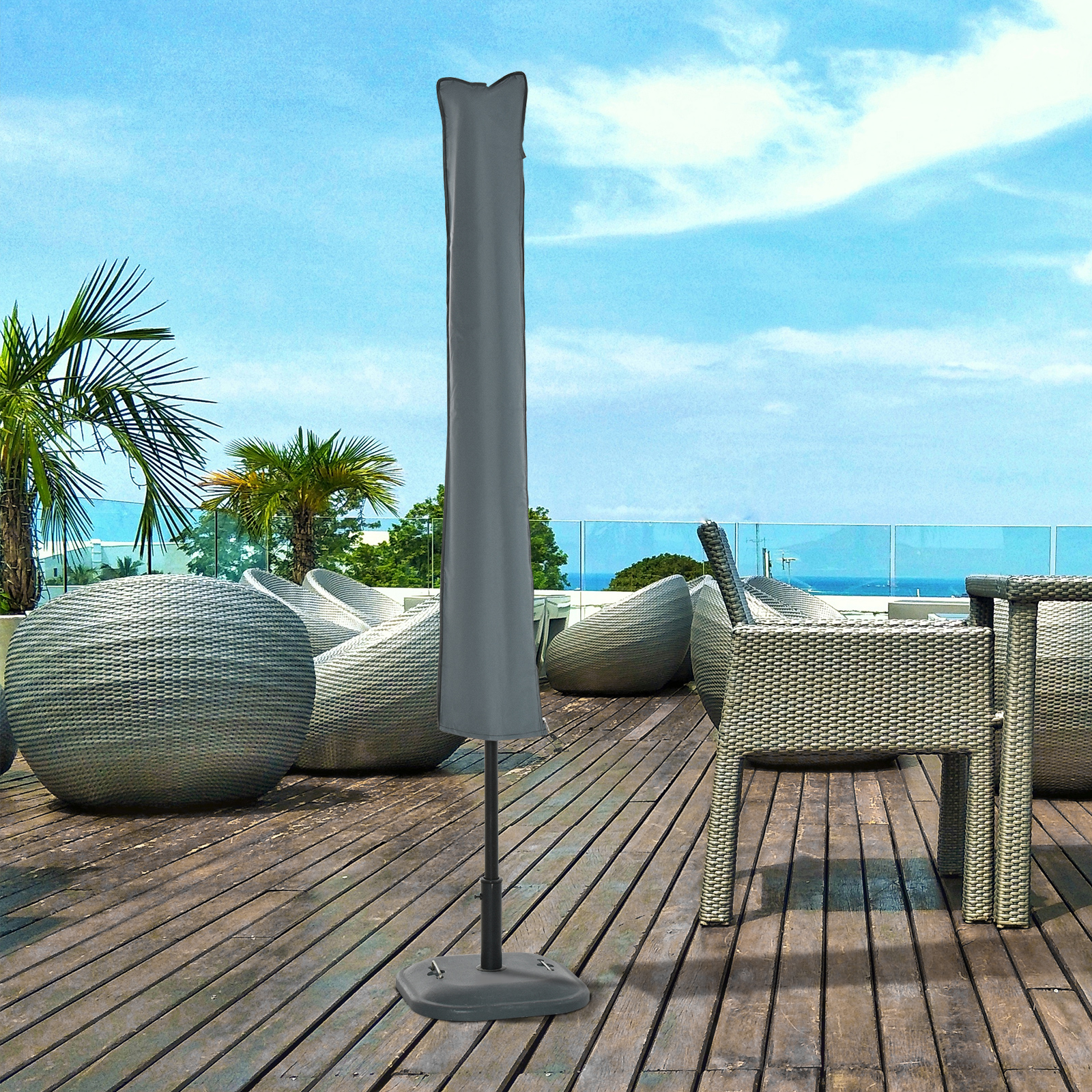 Patio Umbrella Covers – Parasol Cover Waterproof Zippered PLUIE