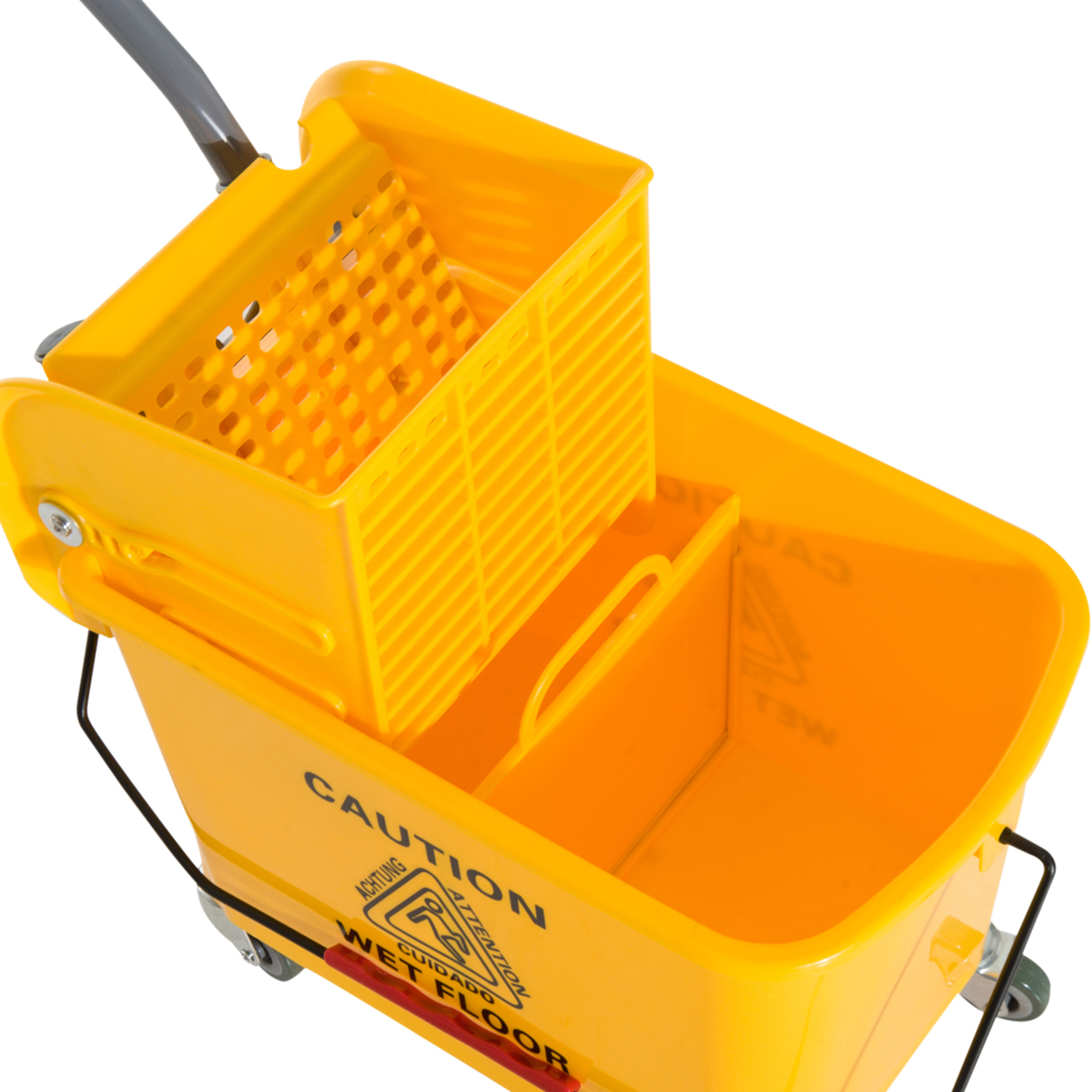 20l mop bucket on wheels, with water separation panel -