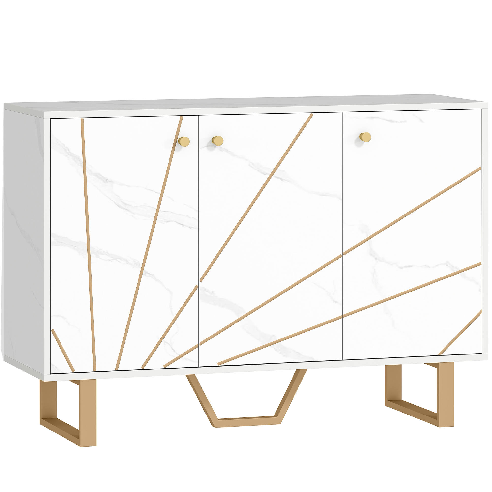Sideboard Storage Cabinet, Modern Cupboard With Adjustable Shelves And Metal — image 4