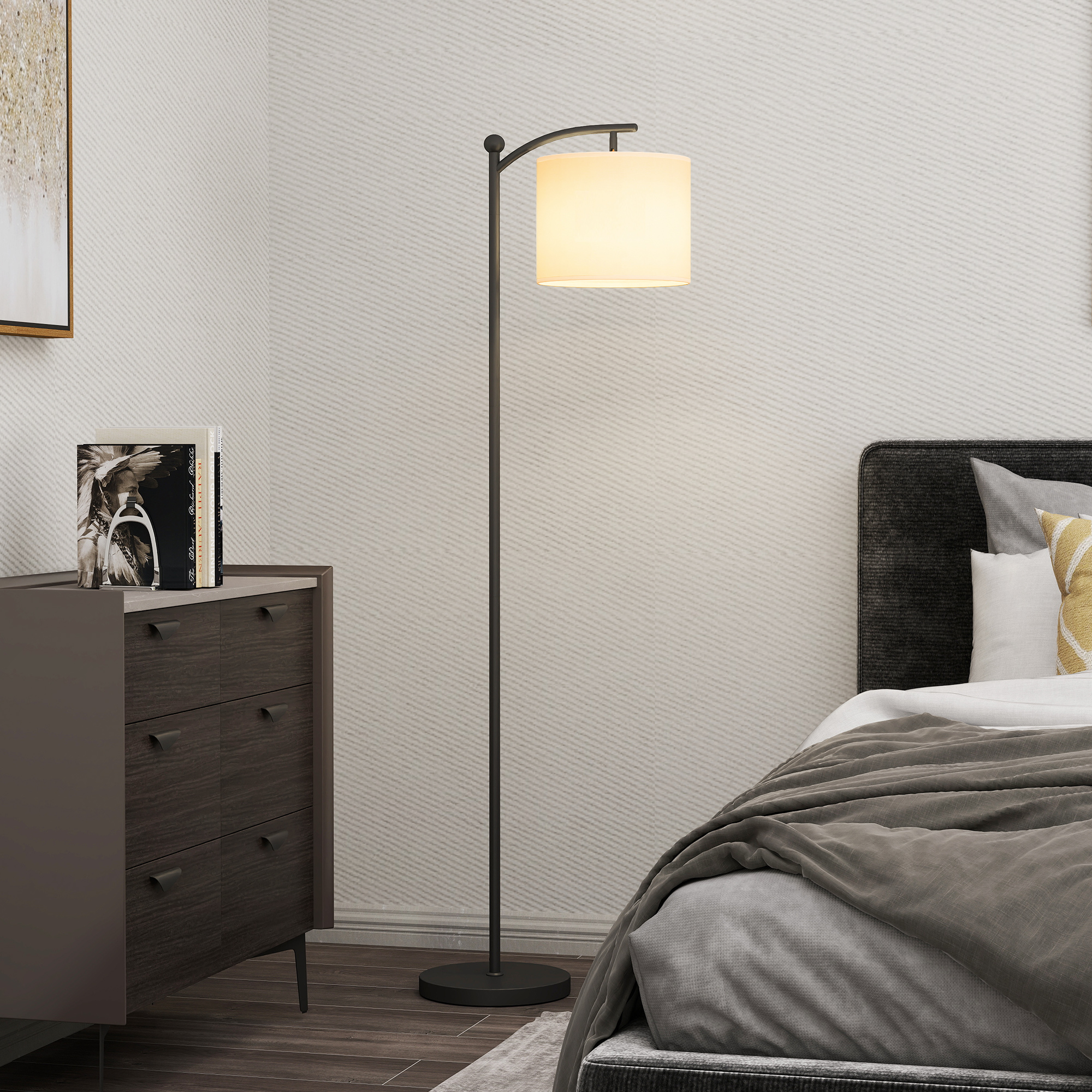 LED Floor Lamp With Remote Control - Black — image 4