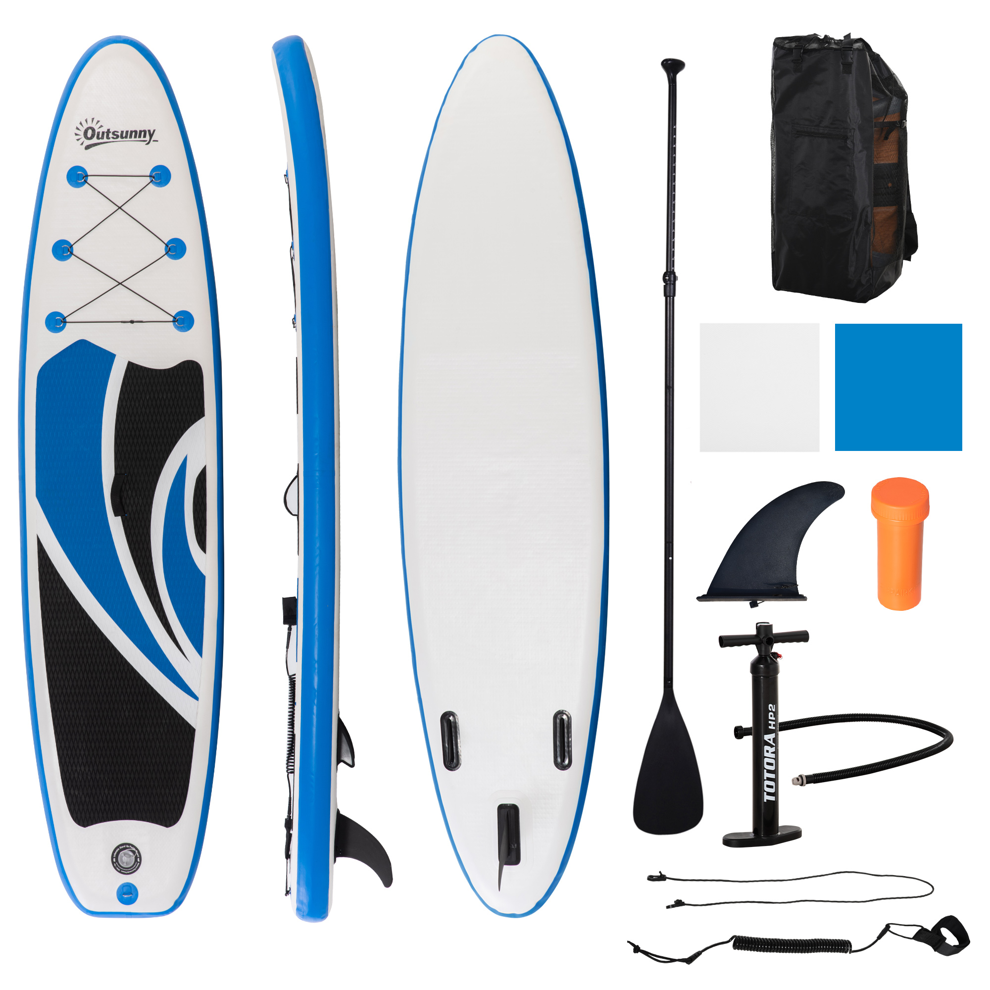 10.6' X 32" X 6" Inflatable Stand Up Paddle Board, Non-Slip & Ultra-Light Deck With ISUP Accessories, Adj Paddle, Pump, Backpack Bag, And Three Bottom Fins, For Youth Adults Beginner - Image 1