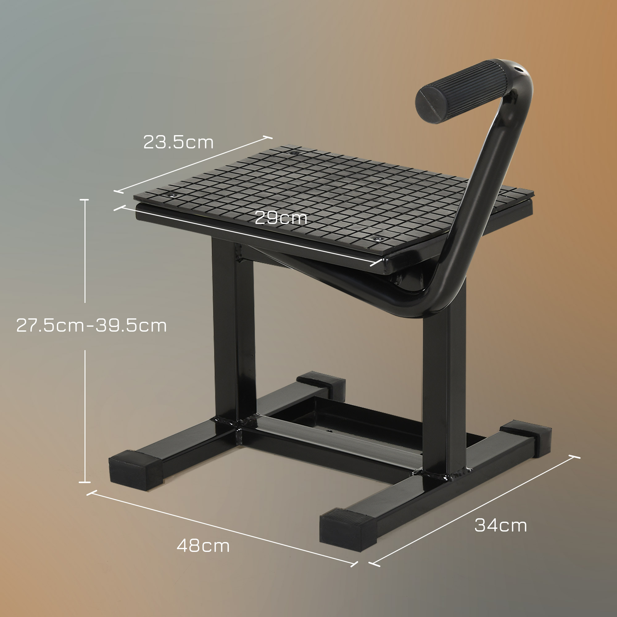DURHAND Steel Motorbike Jack Lift, 27.5 / 39.5 H Cm - Black
