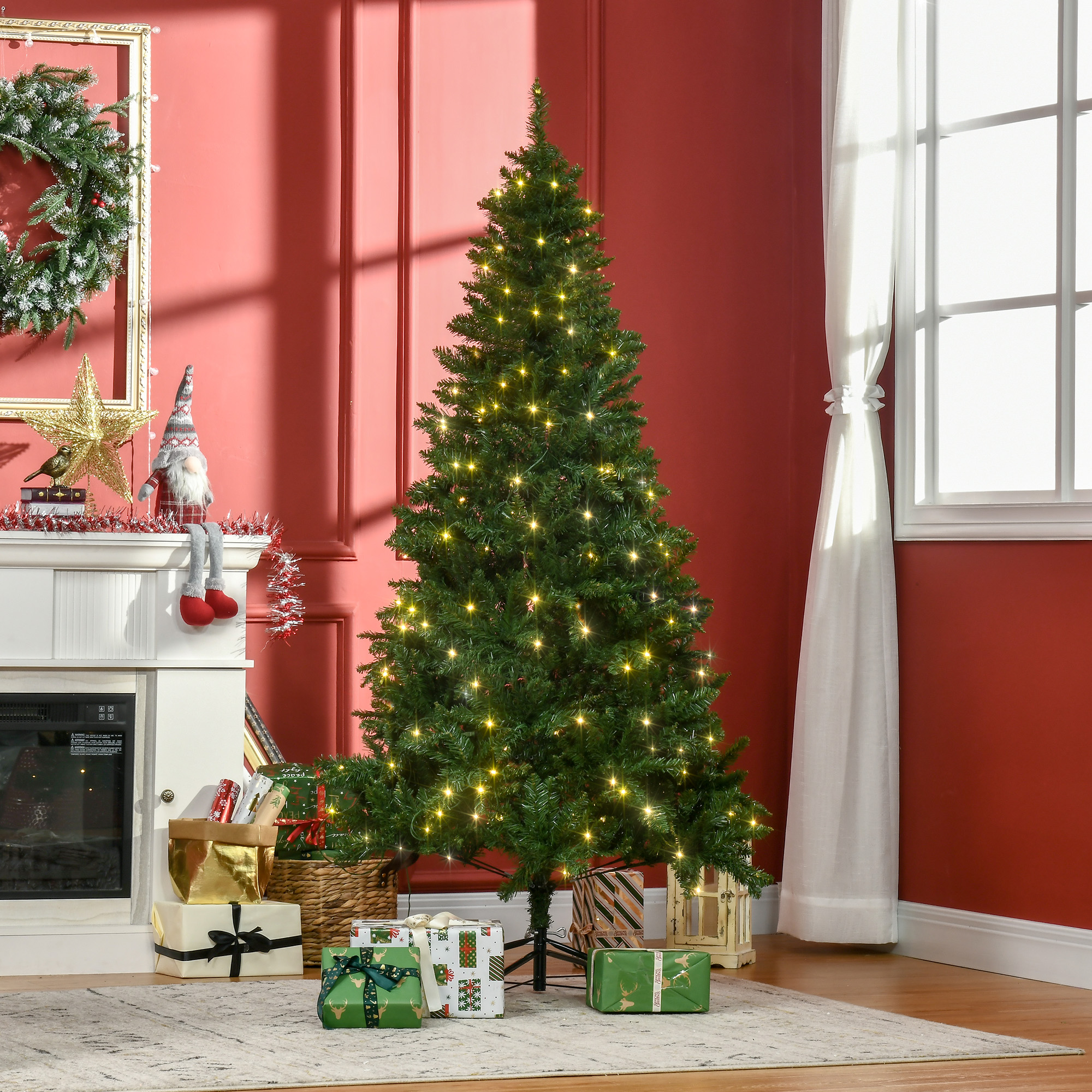 6FT Christmas Tree Warm White LED Light Holiday Home