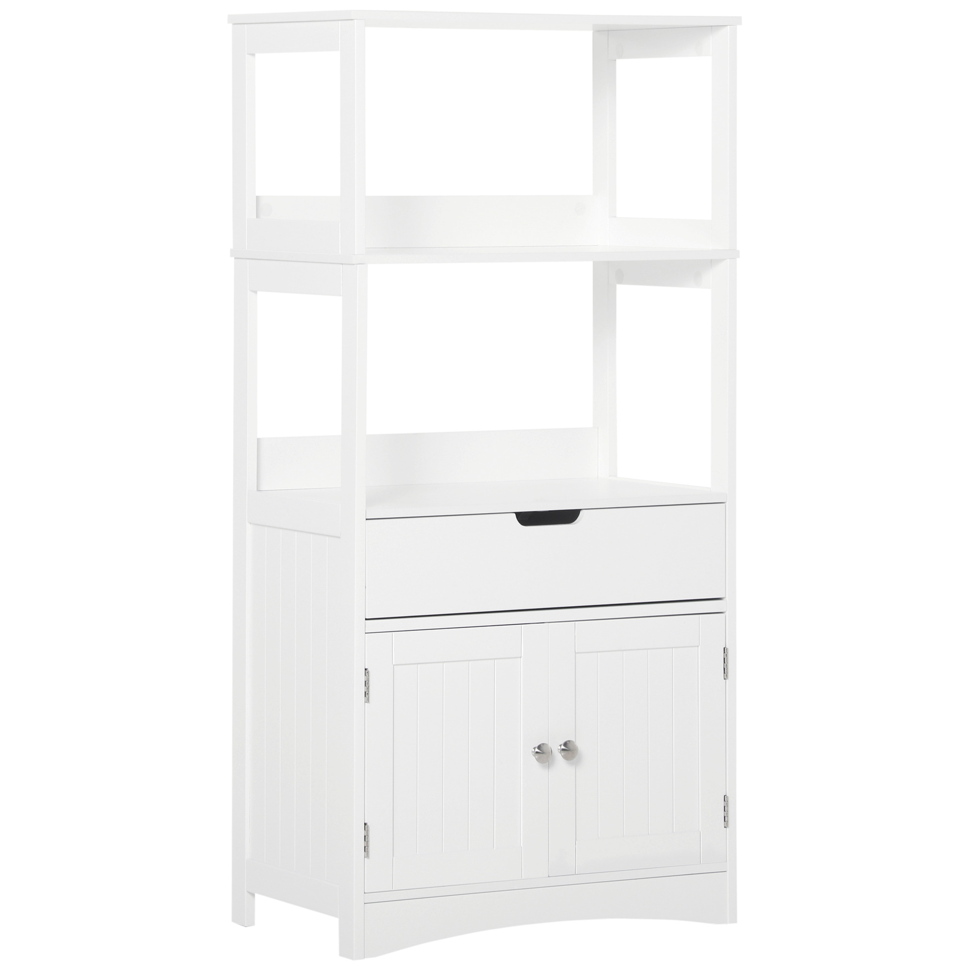 Kleankin Bathroom Floor Cabinet, Free Standing Kitchen Cupboard With Shelves, Drawer And Doors, Storage Organizer For Living Room, White