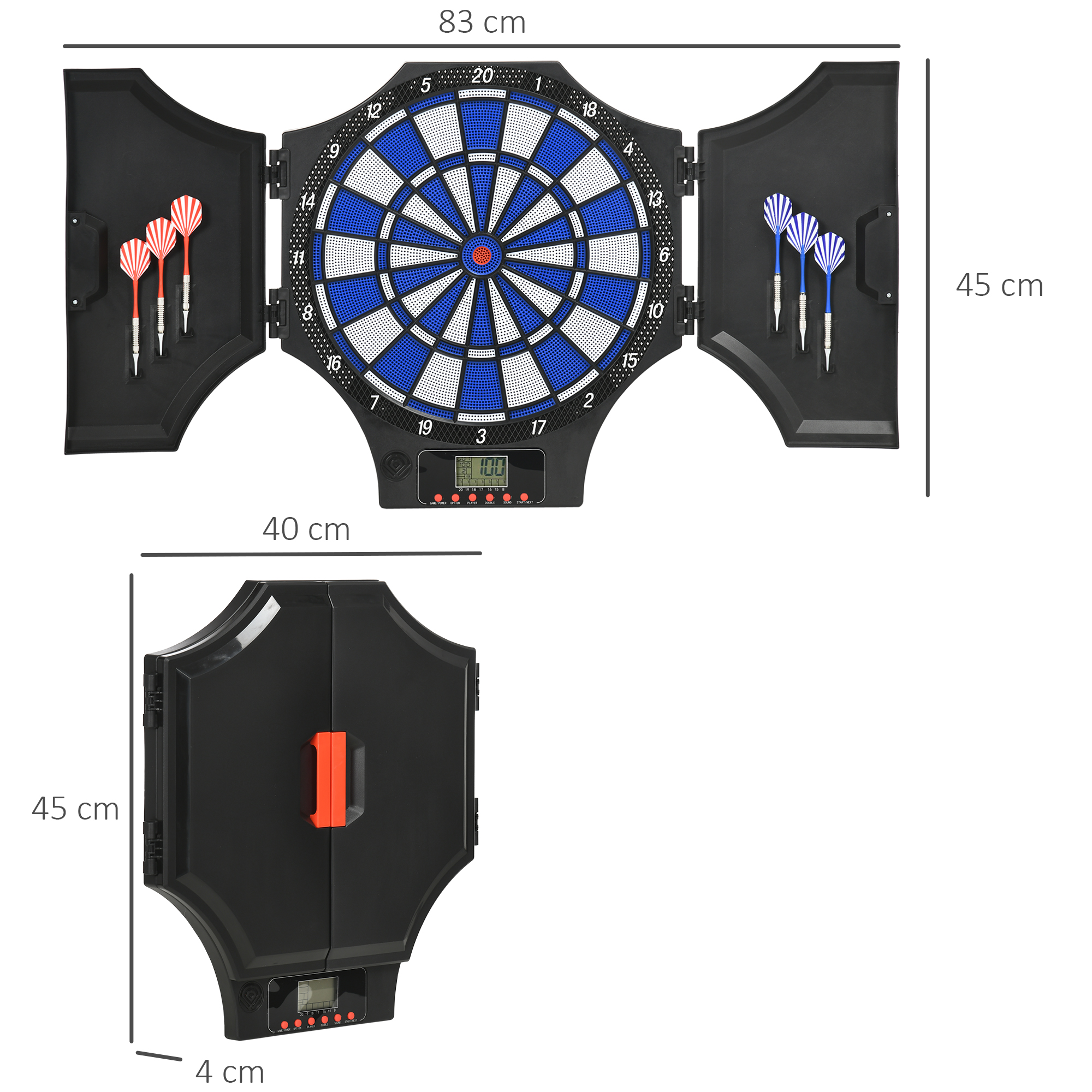 SPORTNOW Electronic Dartboard Set, With 31 Games, For Eight Players