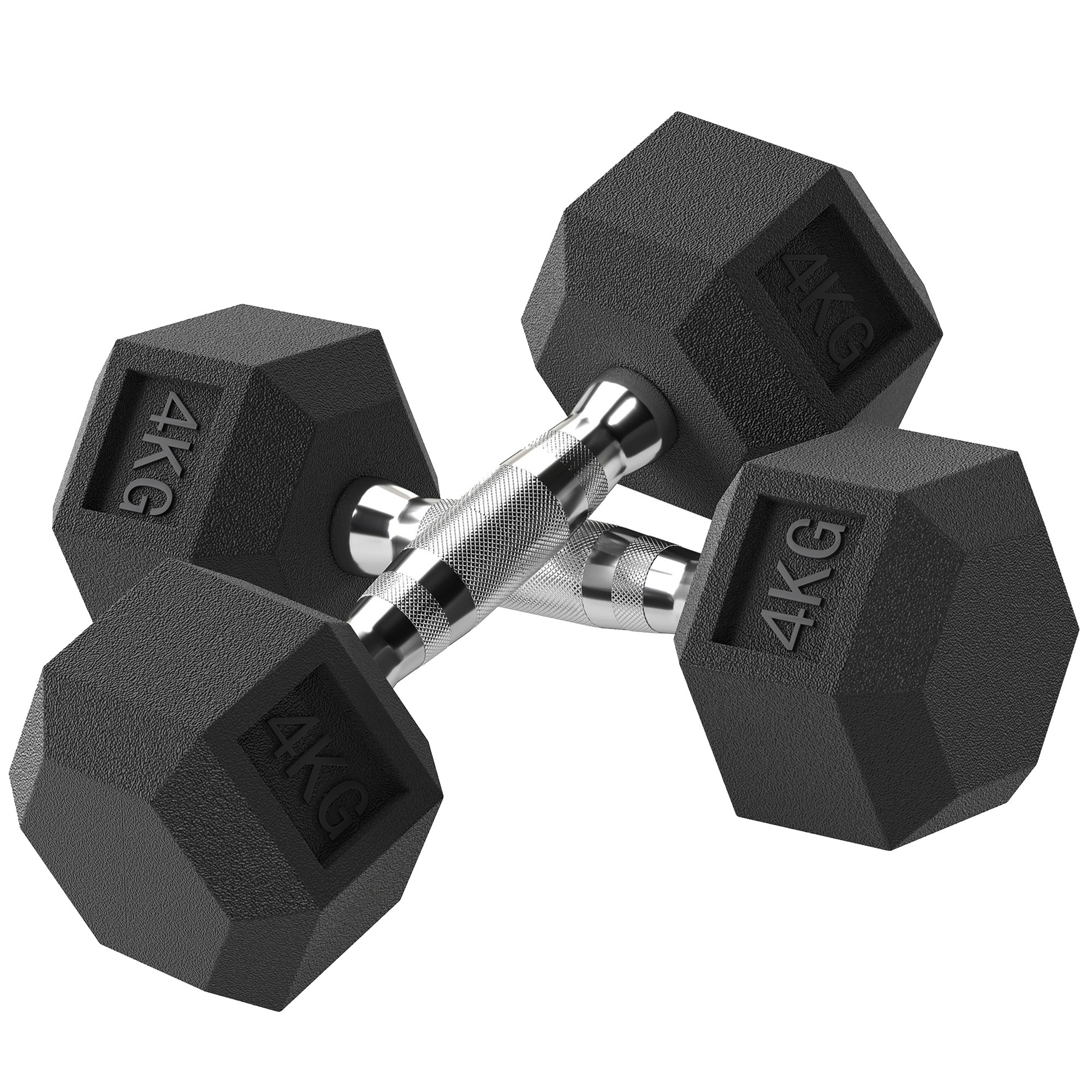 Haltères en caoutchouc 2x4kg, ensembles de poids hexagonaux de sport