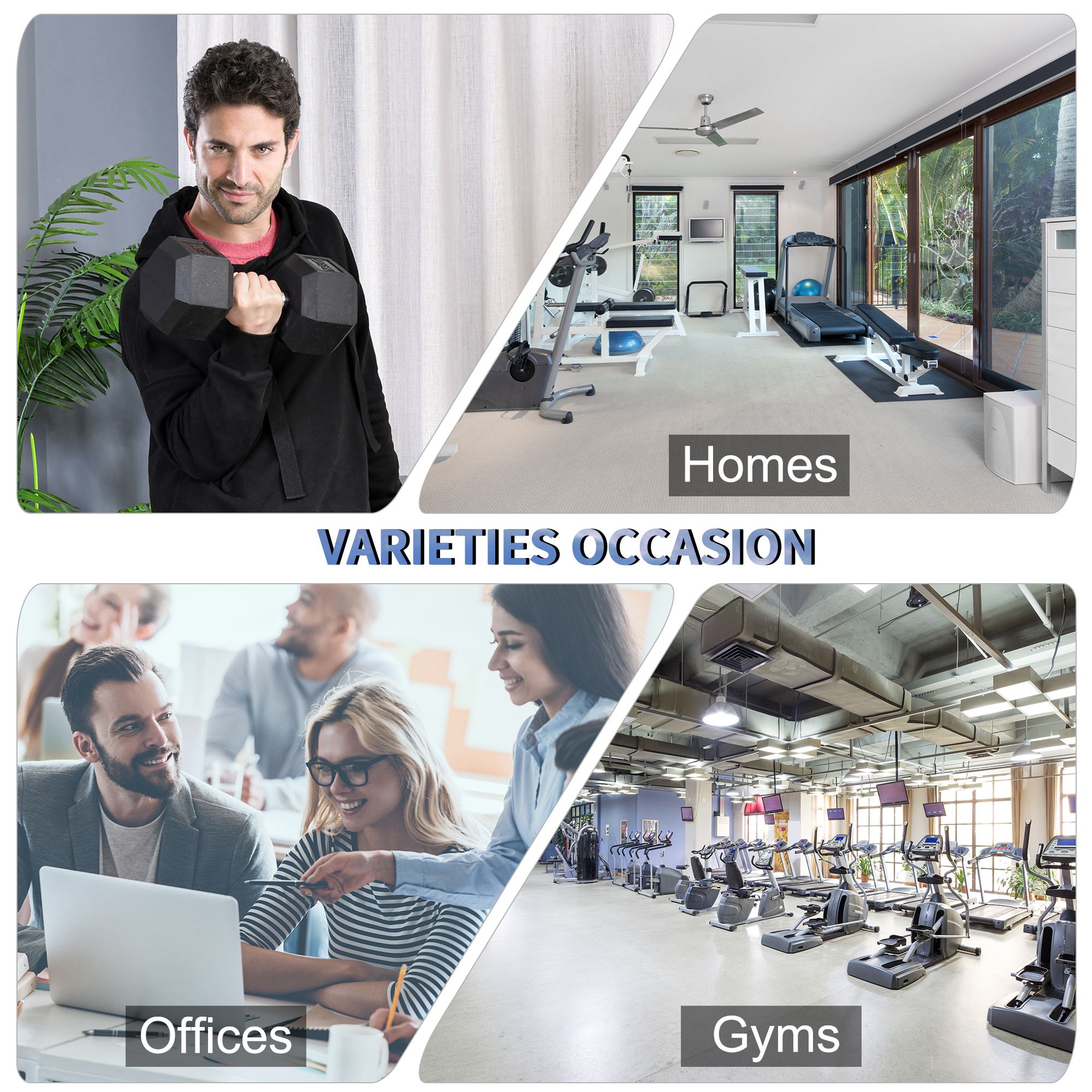 Haltères hexagonaux en caoutchouc simples, poids à main portables – Image 4
