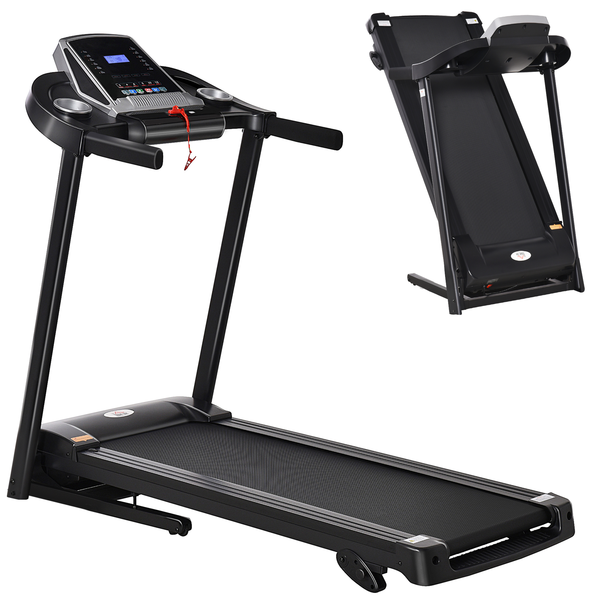 Folding Treadmill, 2.0HP Incline Treadmill Running Machine, 12.8 Km/h, With LED Display, Manual Incline, 12 Preset Programs, Drink & Phone Holder For Home Gym Fitness - Image 1