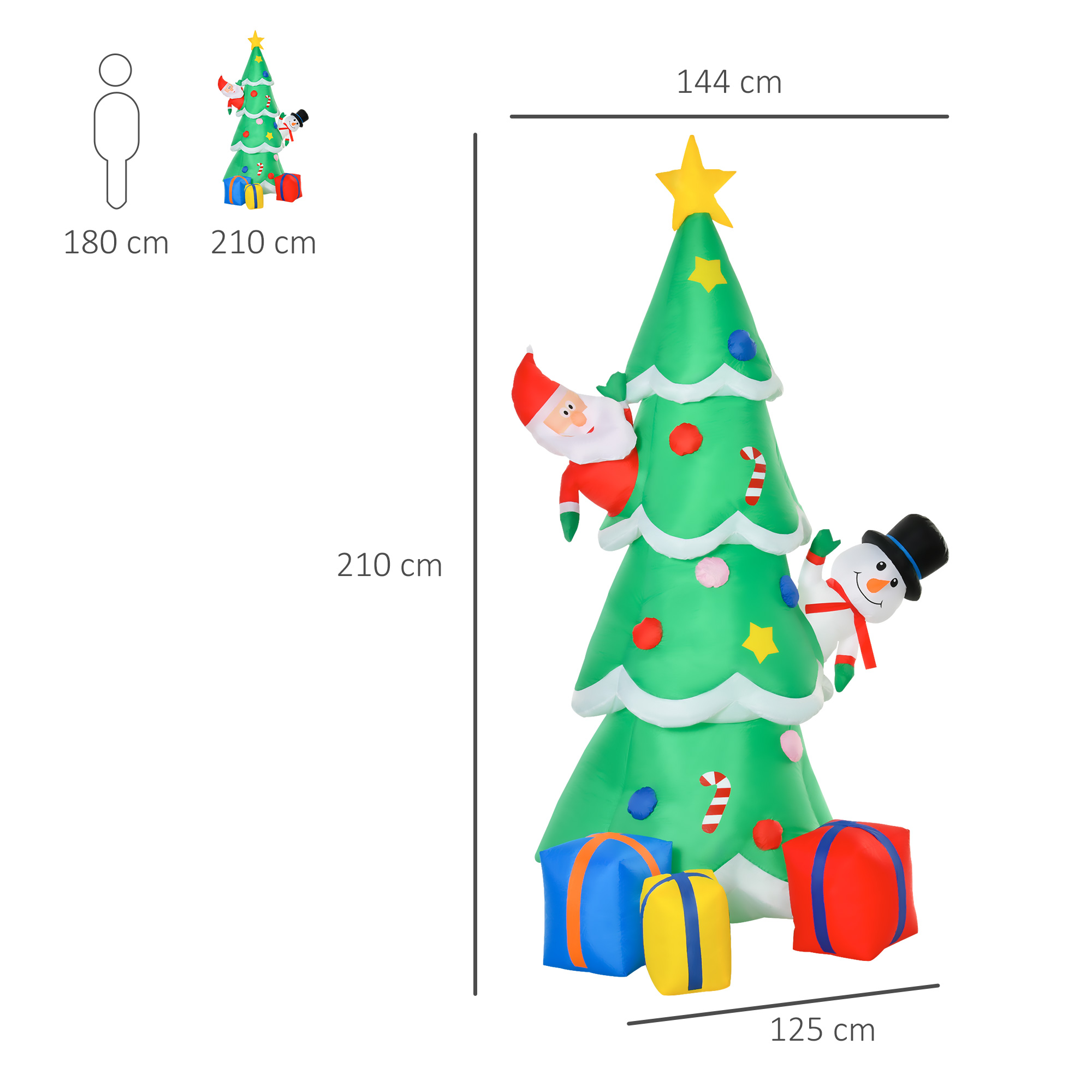 7FT Christmas Inflatable Tree LED Lighted For Indoor