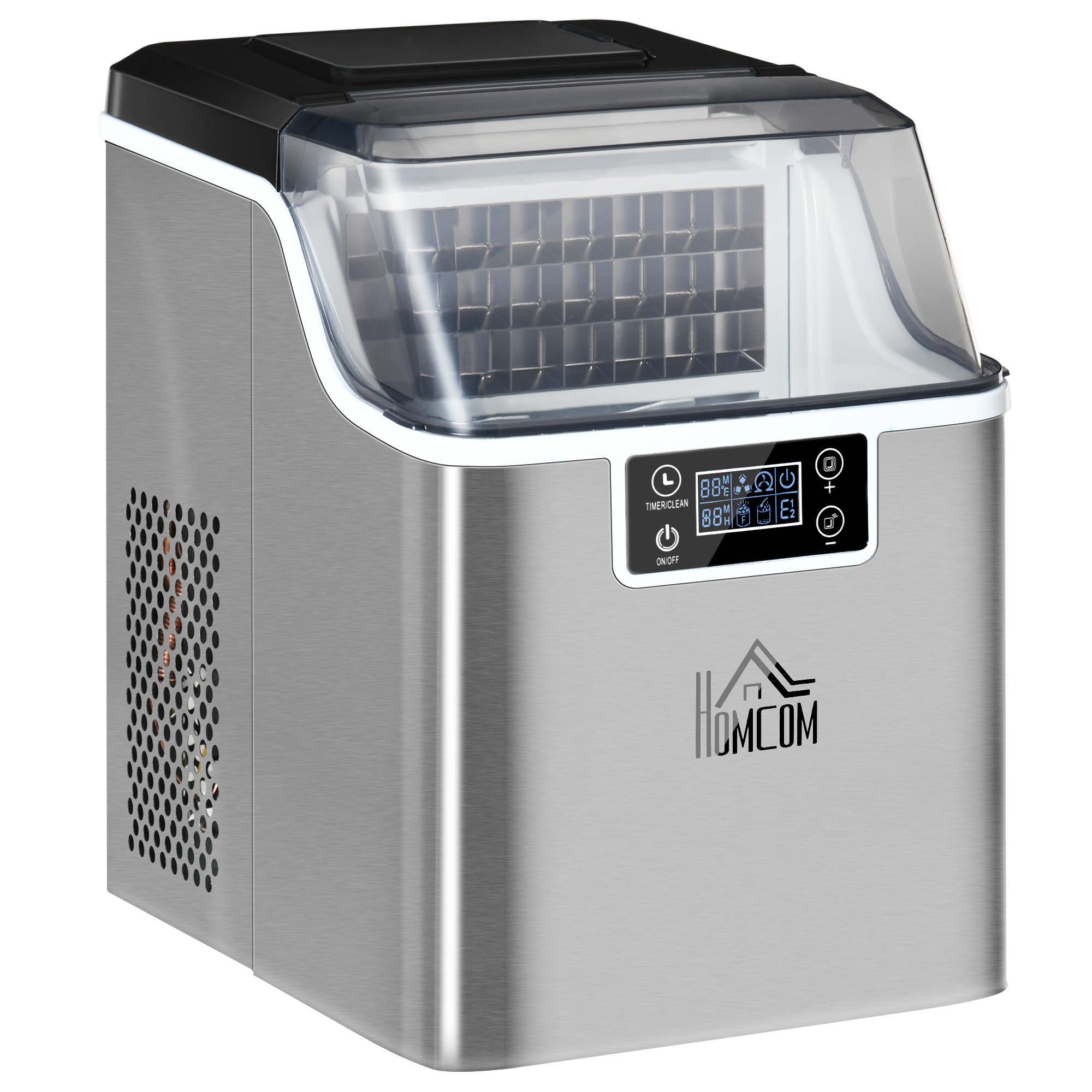 3.2L Compact Ice Machine, With LCD Screen And Accessories - Silver-Tone - Image 1