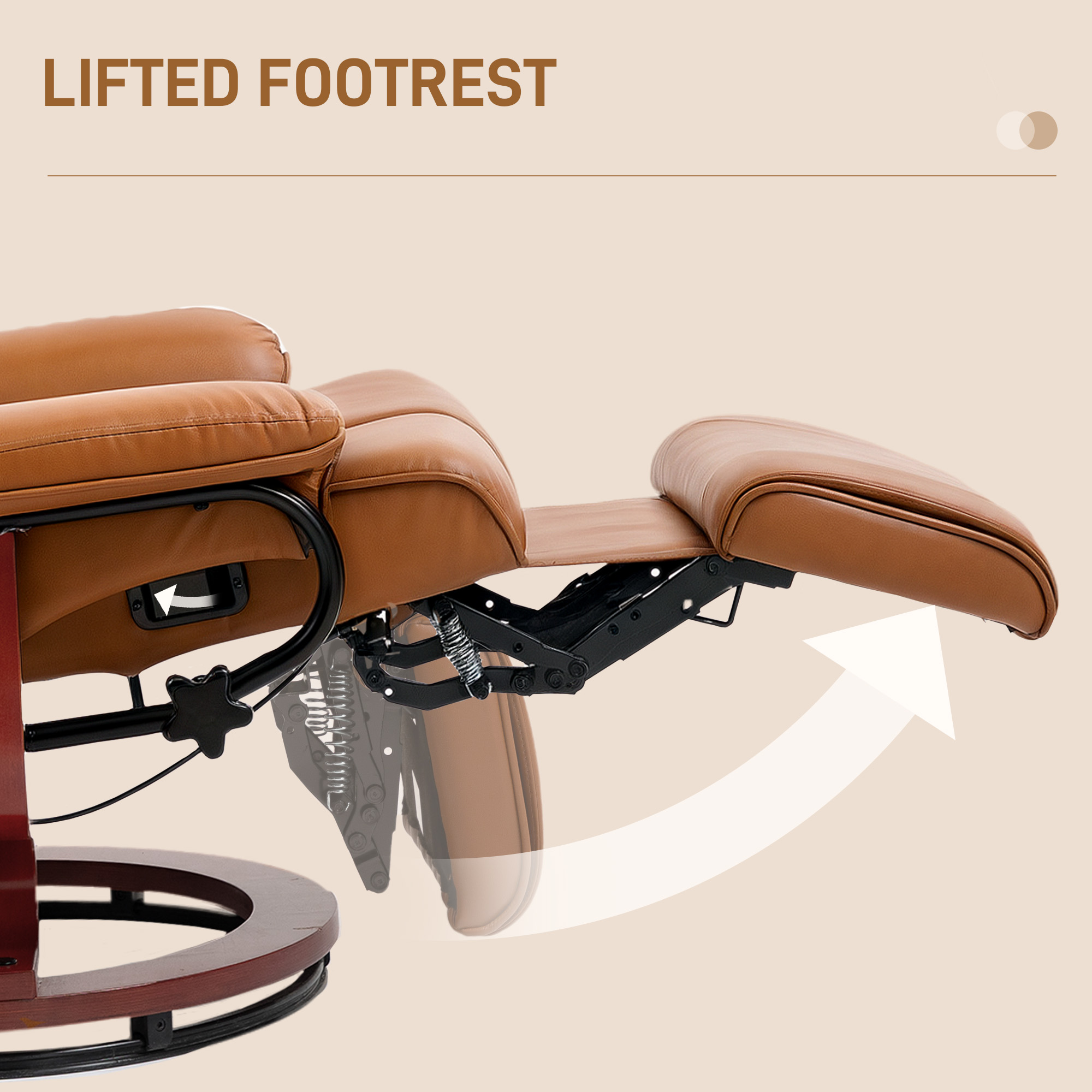 Faux leather recliner chair - brown
