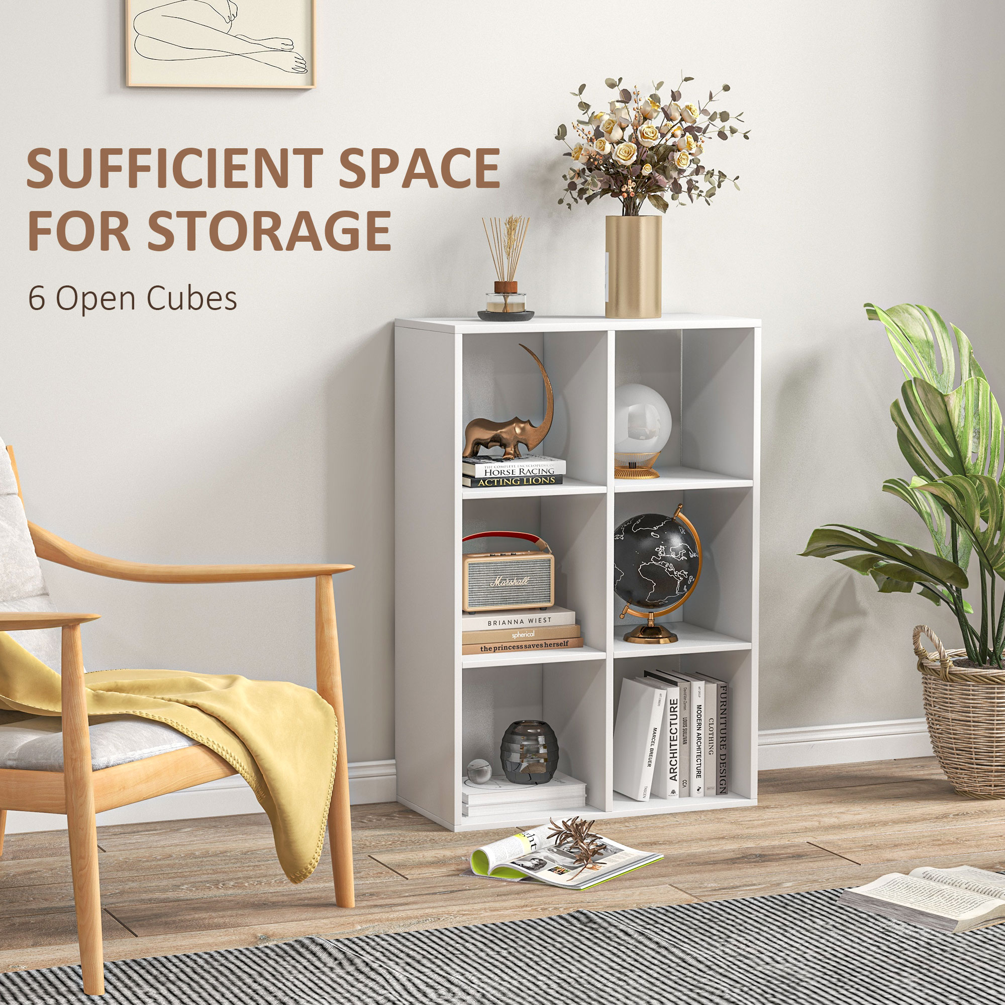 6-cube bookshelf - white