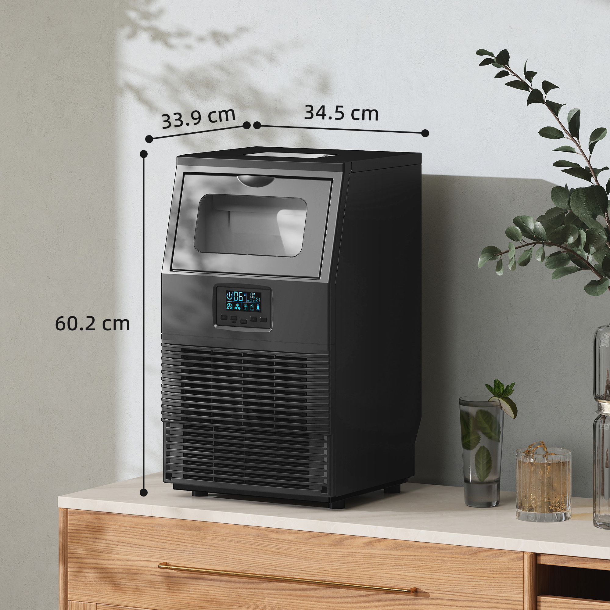 Commercial Ice Maker With 4kg Ice Storage - Black