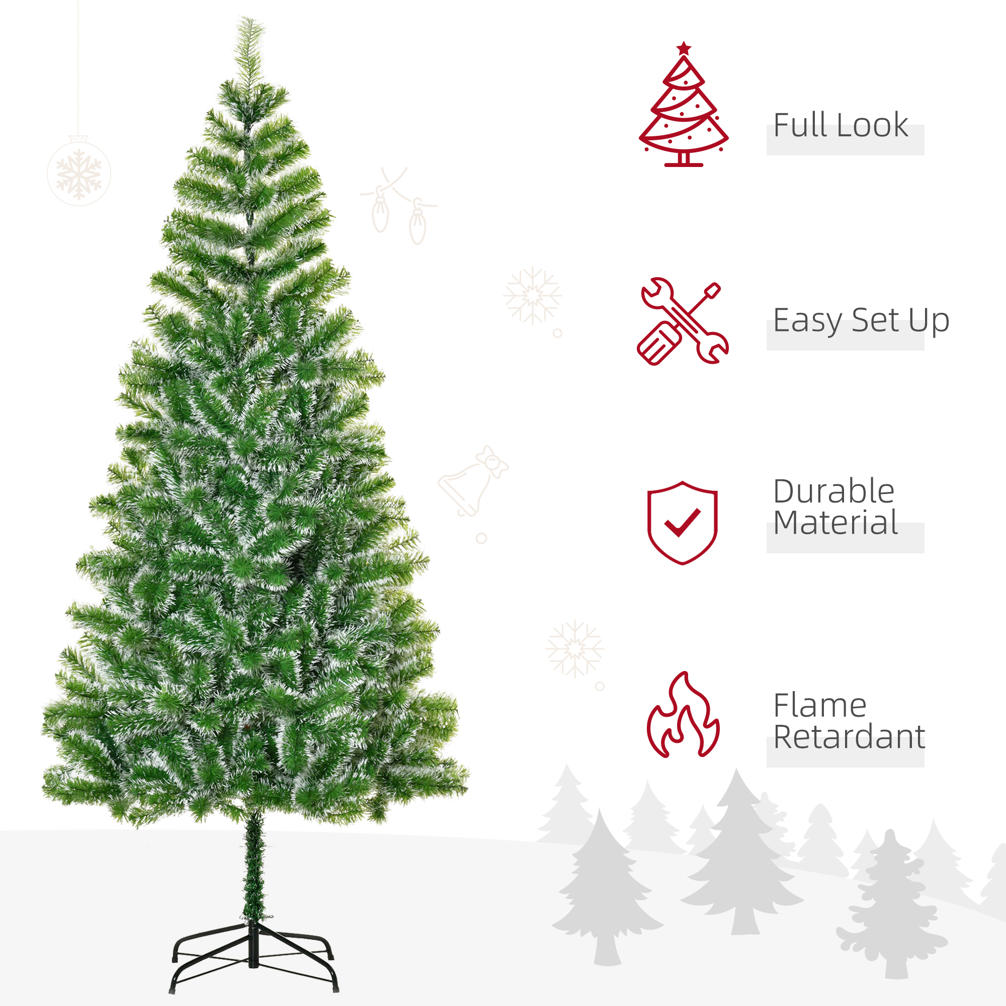 7FT Indoor Christmas Tree Artificial Decoration Xmas Gift