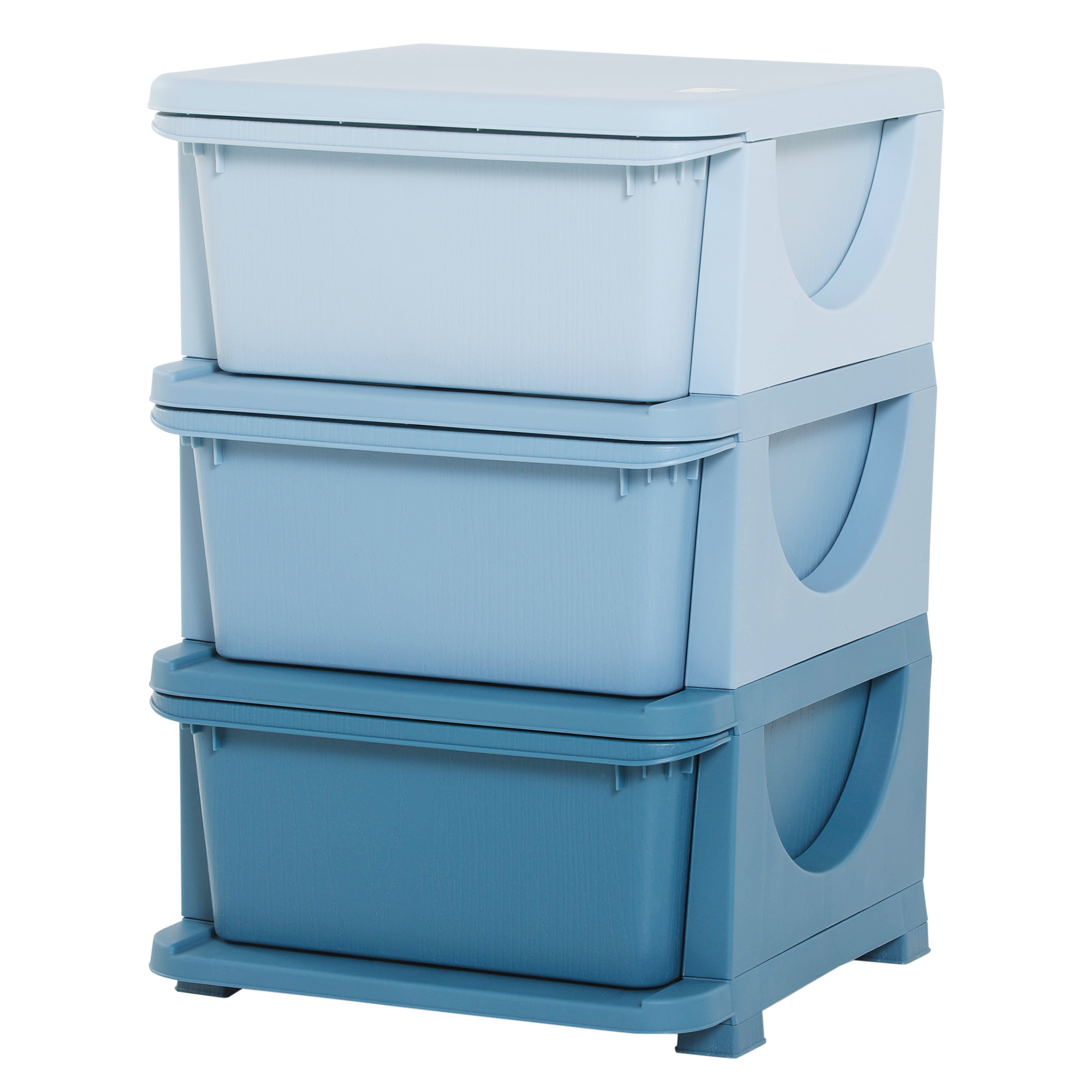3 Drawers Plastic Storage Units, 3 Tier Kids Storage Units, Children Toy Chest For Nursery, Playroom, Bedroom, Blue